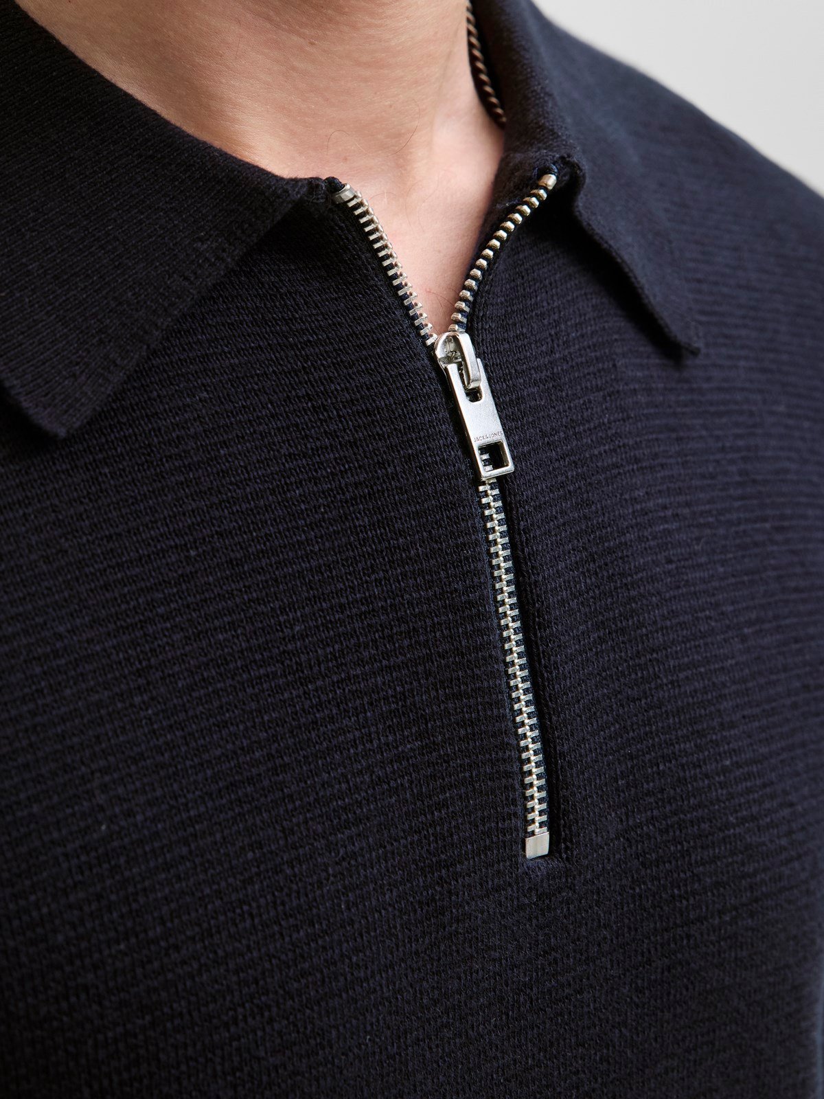 JPRMILANO STITCH KNIT ZIP POLO SN Night Sky