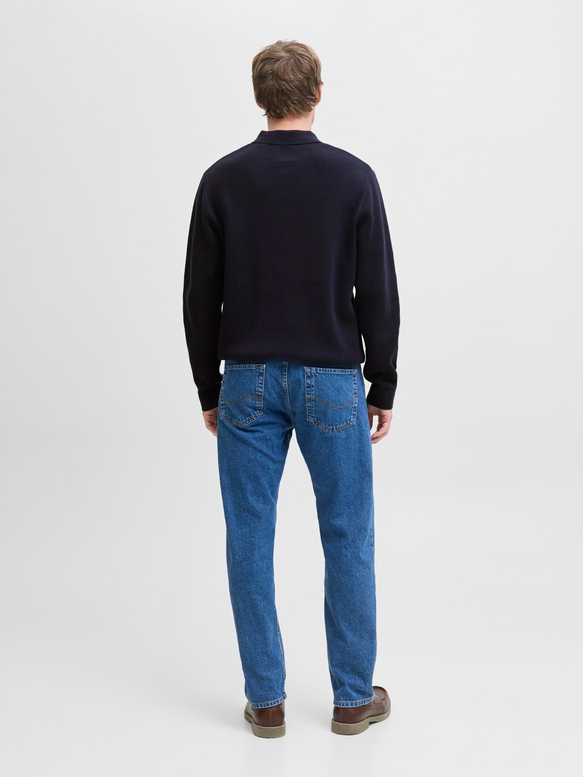 JPRMILANO STITCH KNIT ZIP POLO SN Night Sky