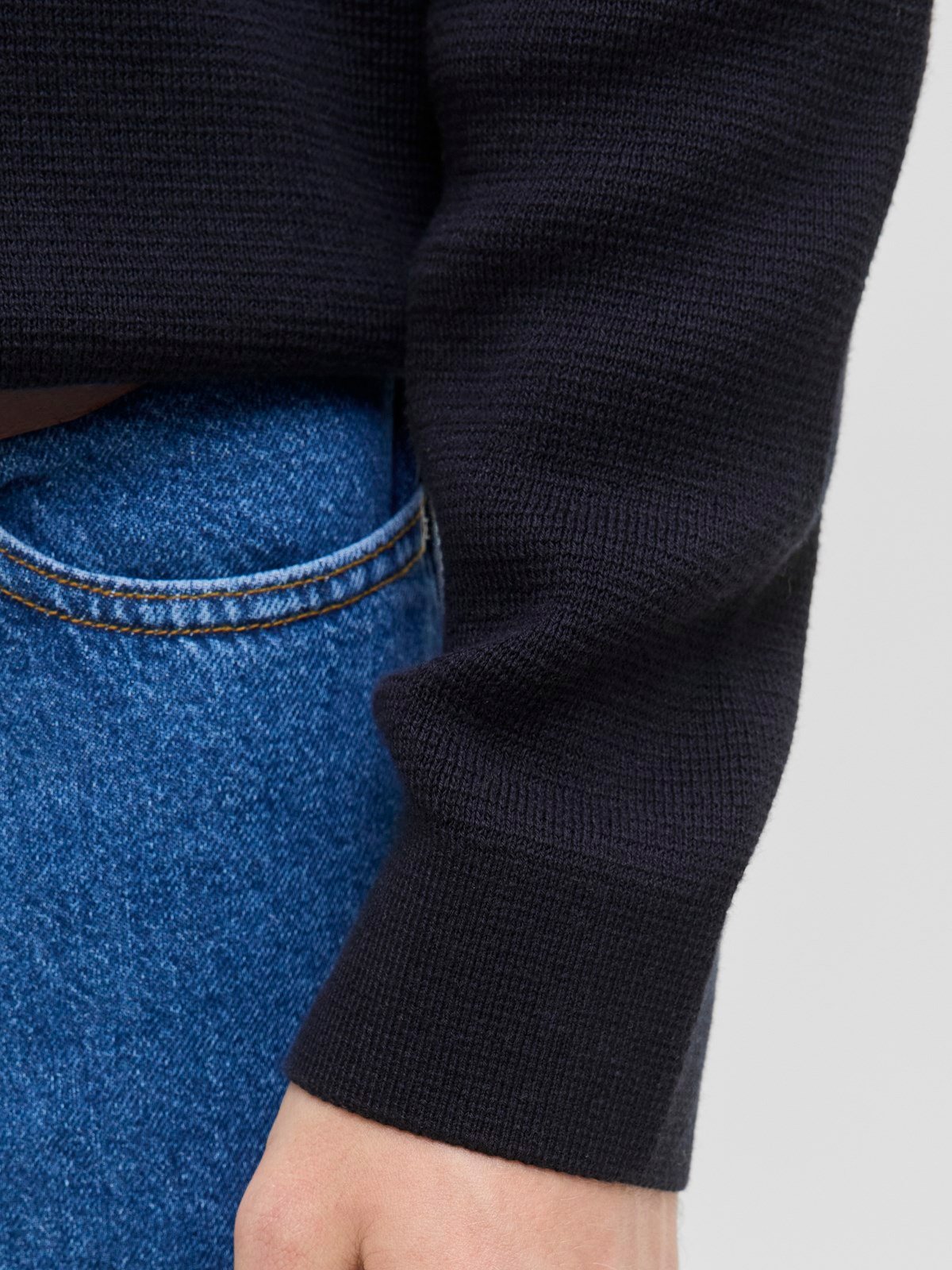 JPRMILANO STITCH KNIT ZIP POLO SN Night Sky