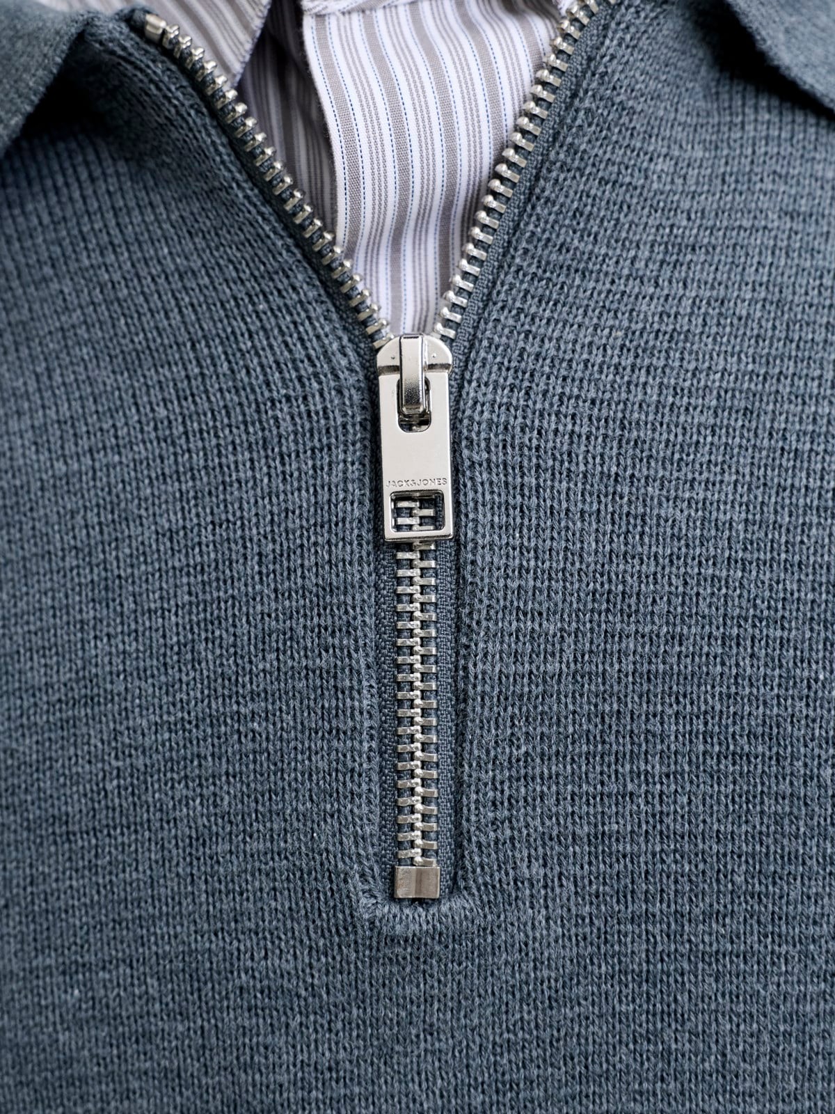 JPRMILANO STITCH KNIT ZIP POLO SN Turbulence