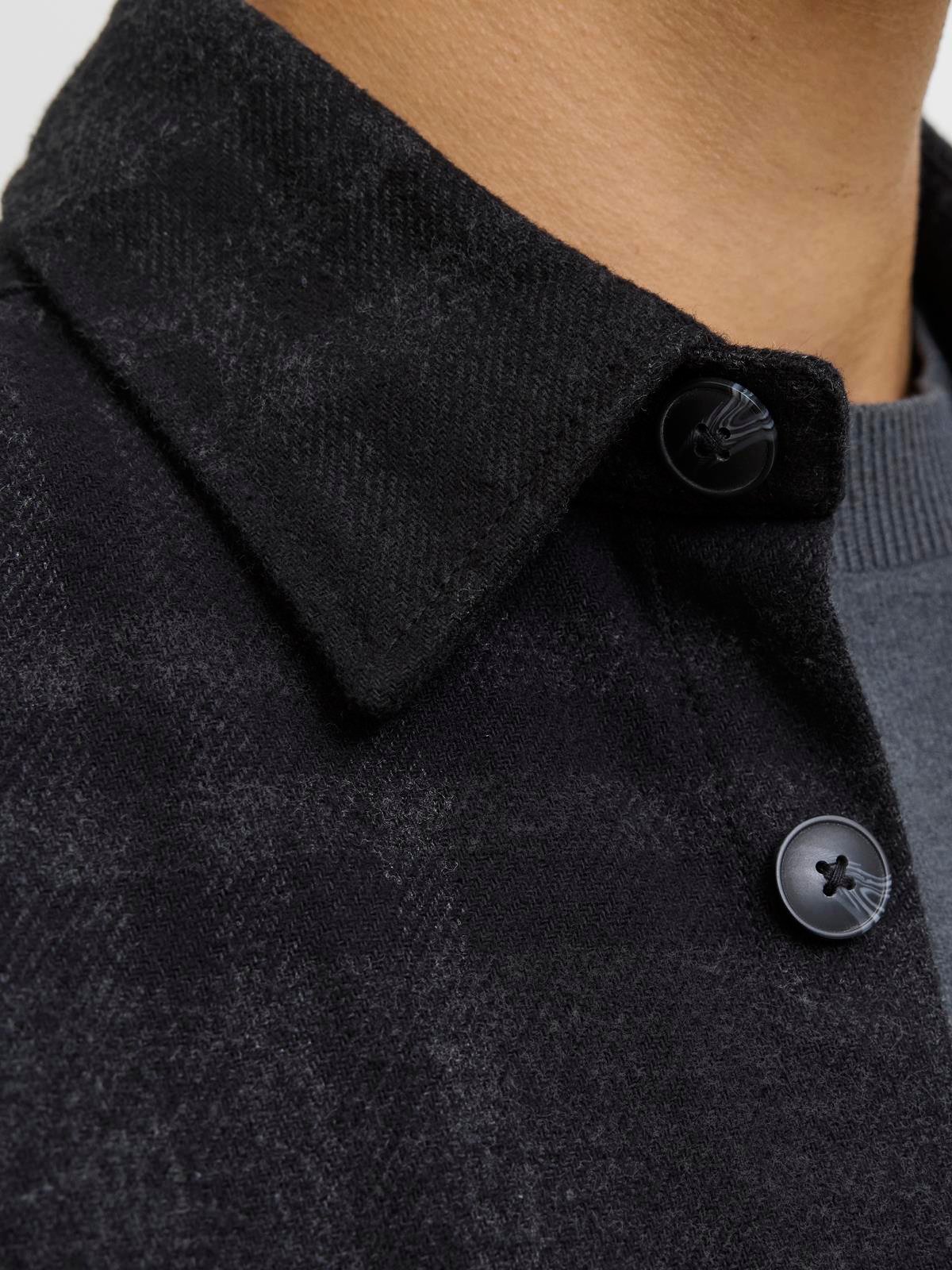 JPRRAYLE MELANGE CHECK L/S OVERSHIRT SN Black Beauty