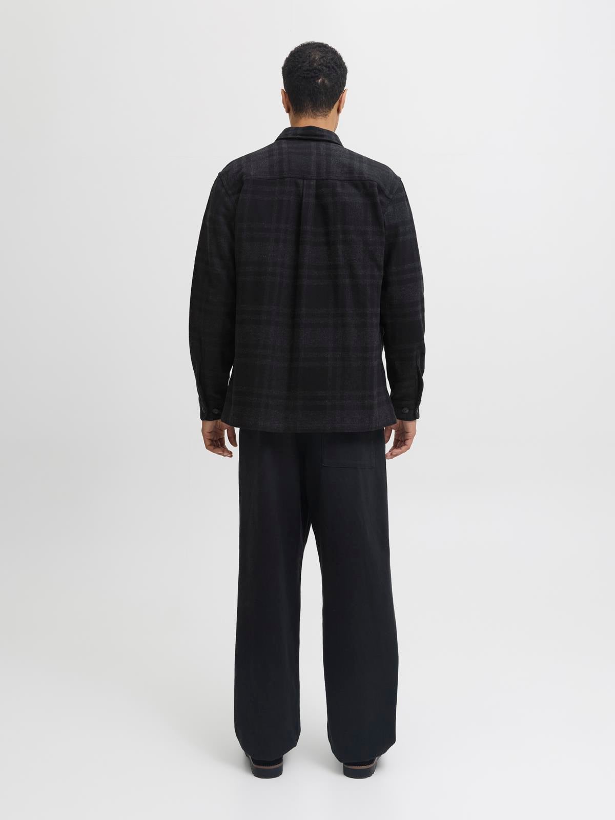 JPRRAYLE MELANGE CHECK L/S OVERSHIRT SN Black Beauty