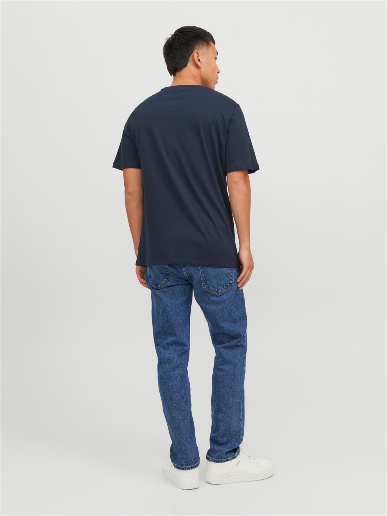 JJEORGANIC BASIC TEE SS O-NECK NOOS Navy