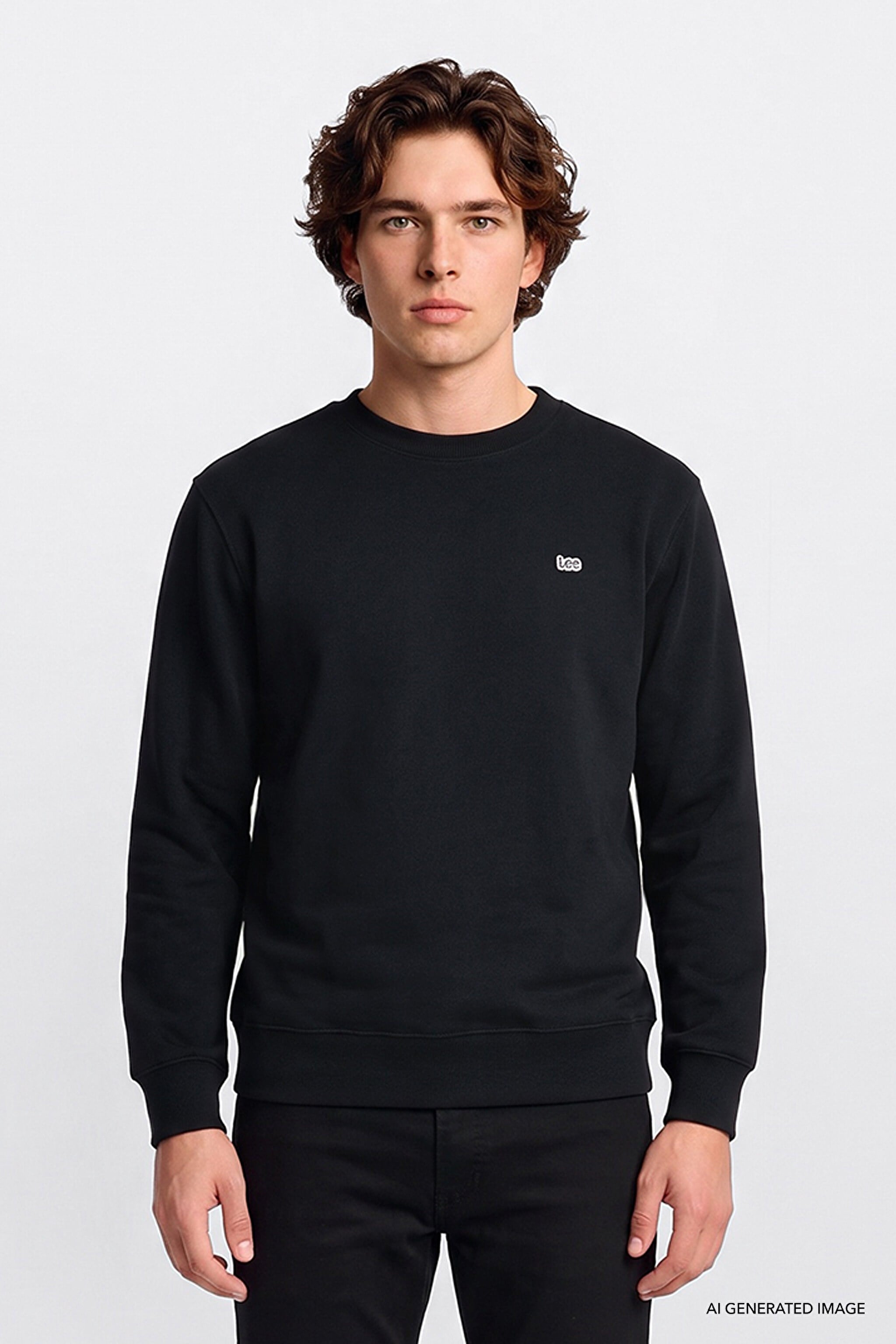 Bisiklet Yaka Sweatshirt Black