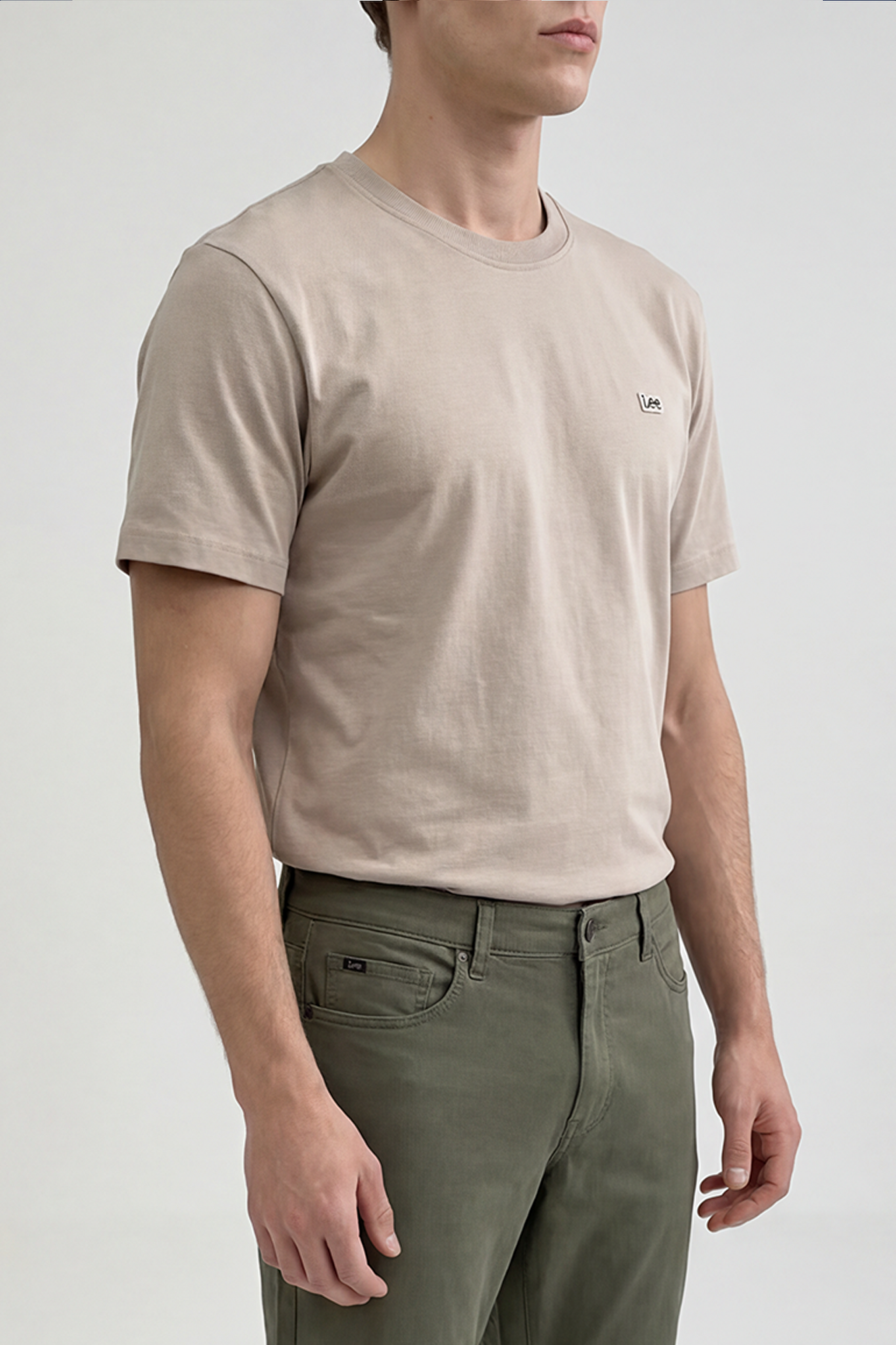 Bisiklet Yaka T-shirt Beige