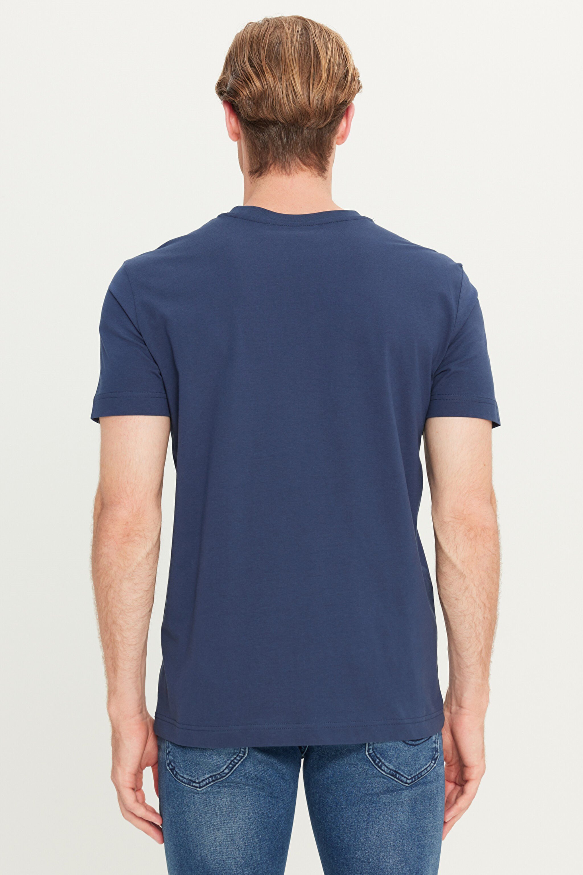 Bisiklet Yaka T-shirt Navy