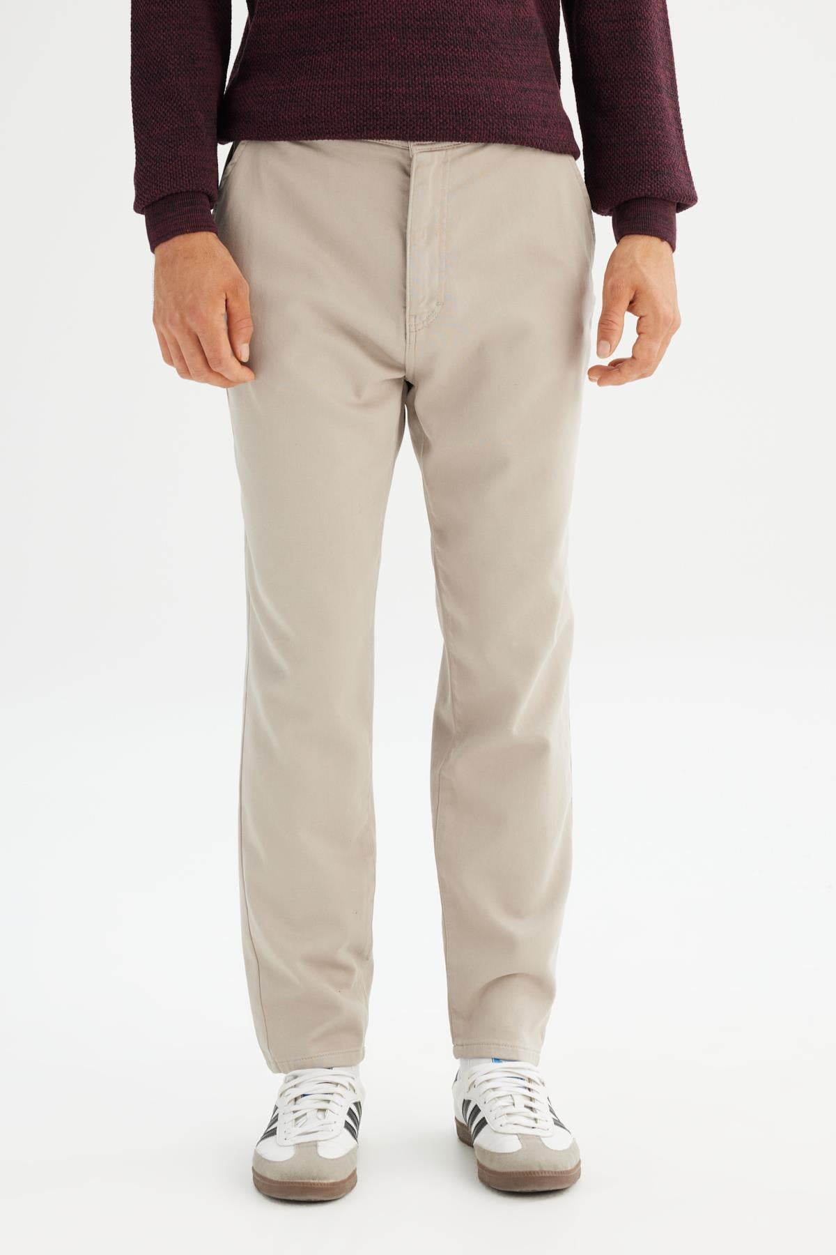 Erkek Örme Chino Pantolon Beige