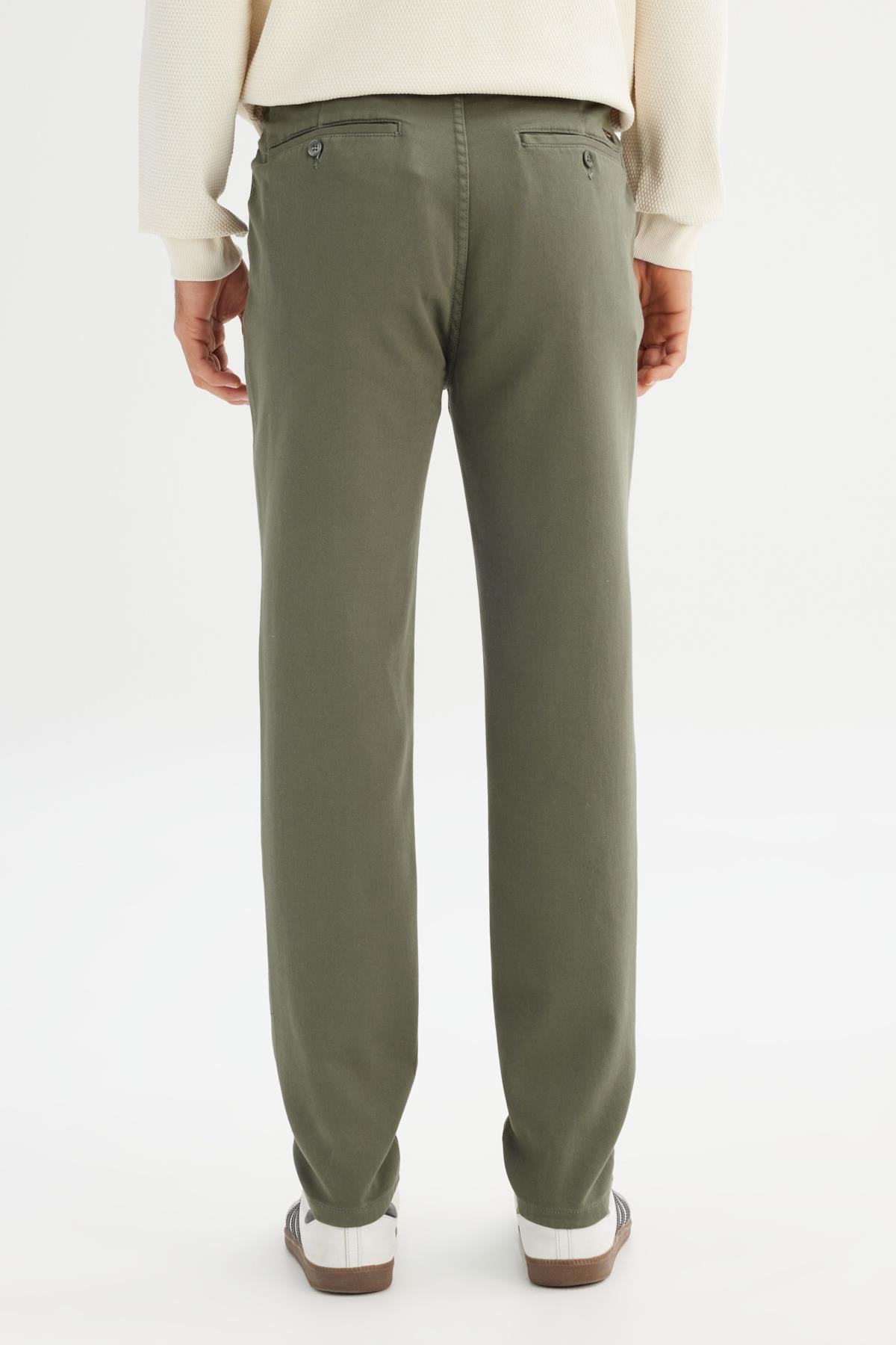 Erkek Örme Chino Pantolon Khaki