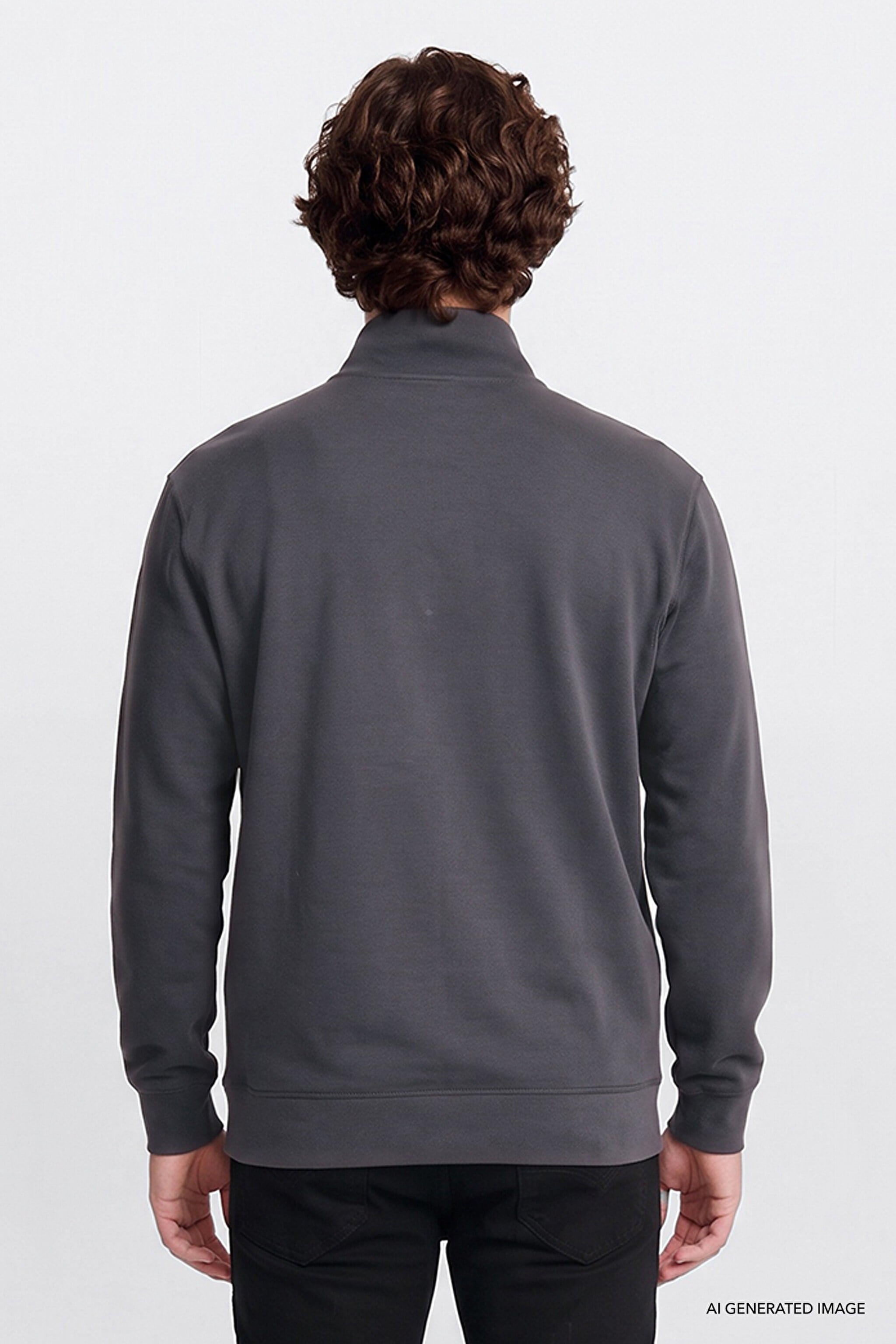 Erkek Pike Interlock Half Zip Sweatshirt Anthracita