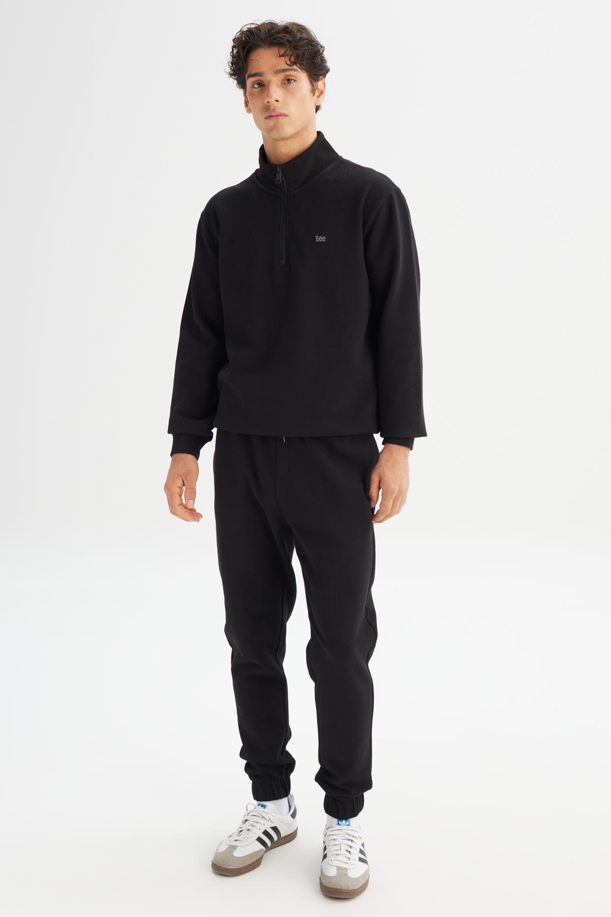Erkek Pike Interlock Half Zip Sweatshirt Black