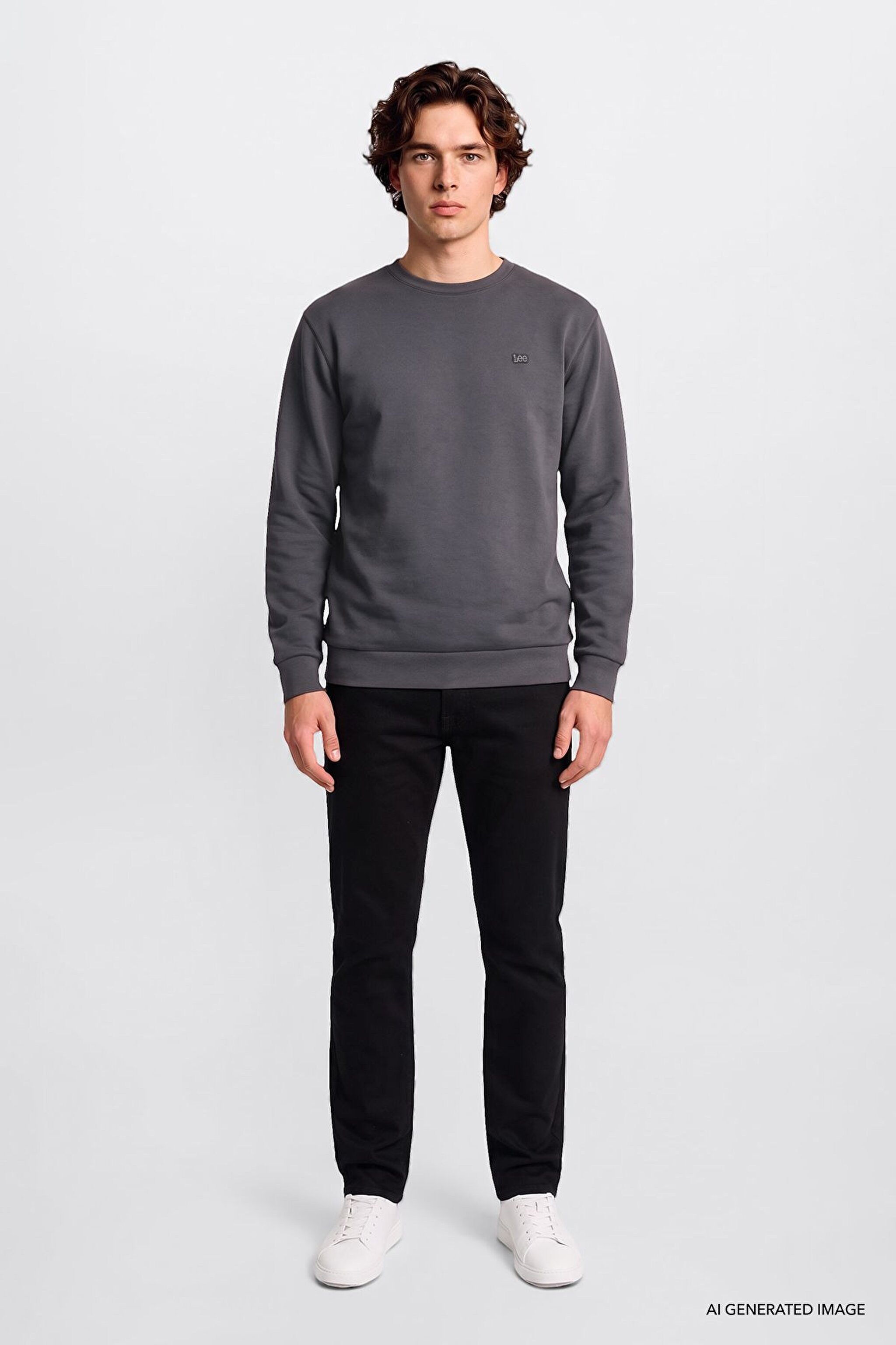 Erkek Small Logo Sweatshirt Anthracita