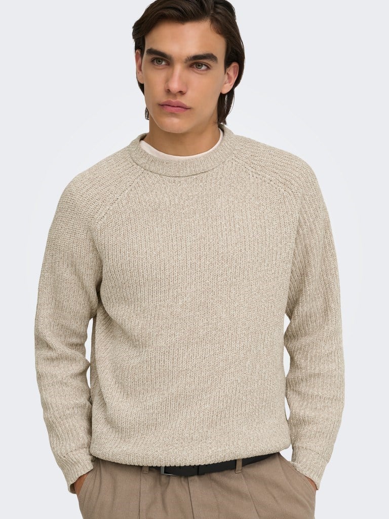 ONSJOIN RLX LS RAGLAN KNIT Silver Lining
