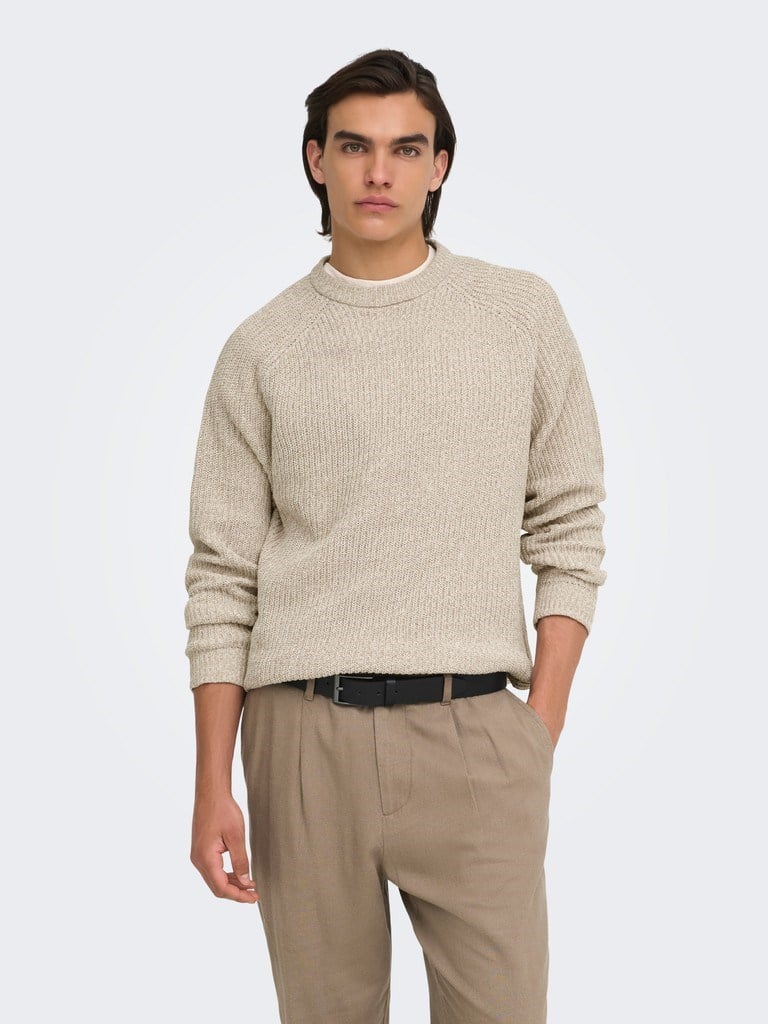ONSJOIN RLX LS RAGLAN KNIT Silver Lining