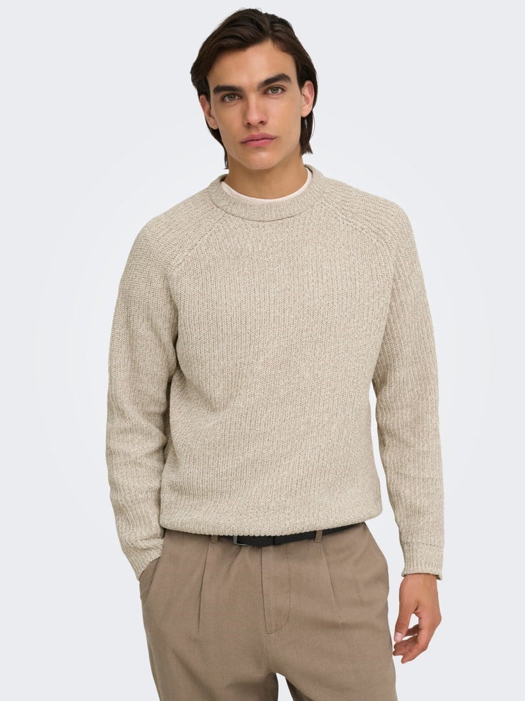 ONSJOIN RLX LS RAGLAN KNIT Silver Lining