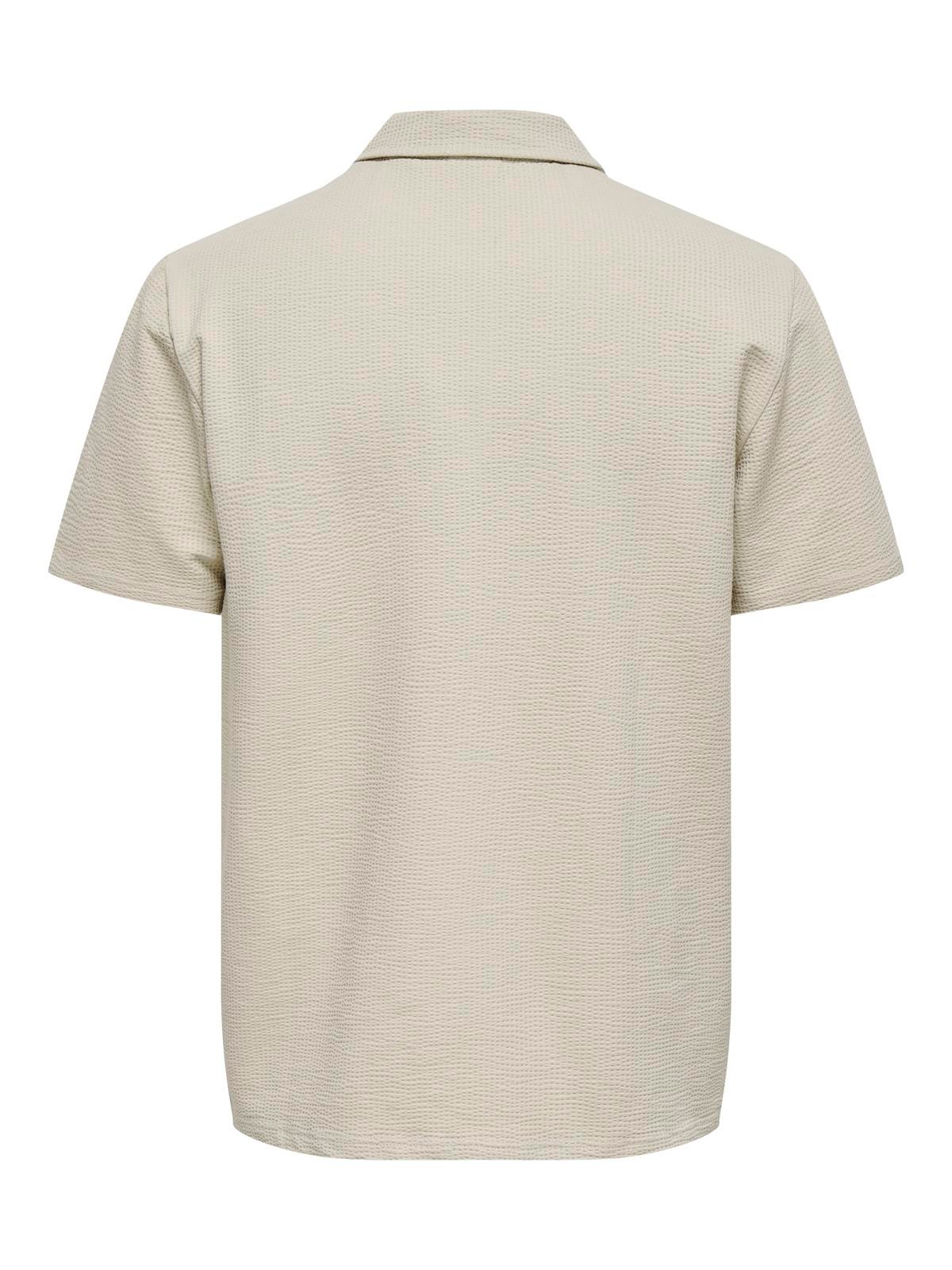 ONSKIAN LIFE REG SEERSUCKER SS POLO Silver Lining