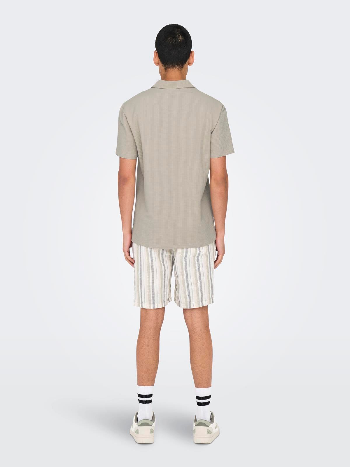 ONSKIAN LIFE REG SEERSUCKER SS POLO Silver Lining