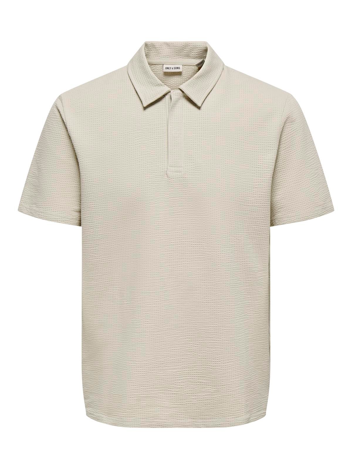 ONSKIAN LIFE REG SEERSUCKER SS POLO Silver Lining