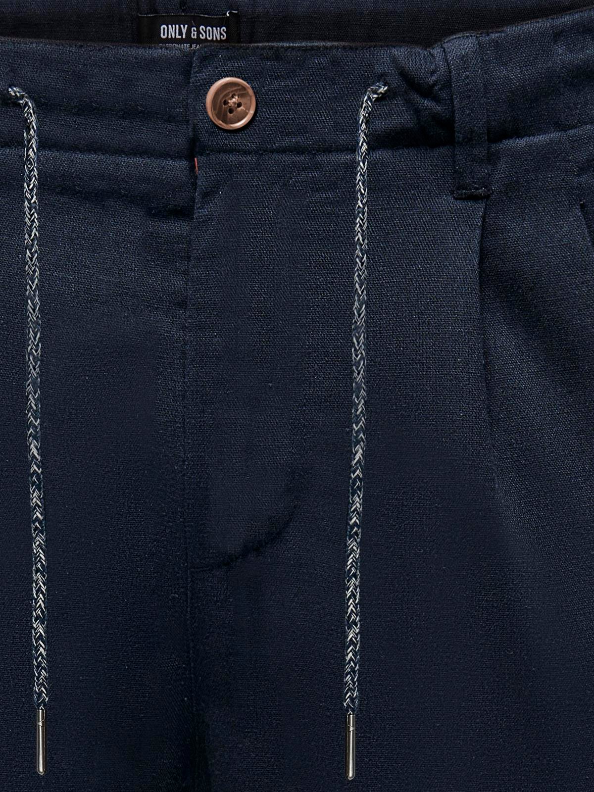 ONSLEO CROP LINEN MIX 0048 PANT DARK NAVY