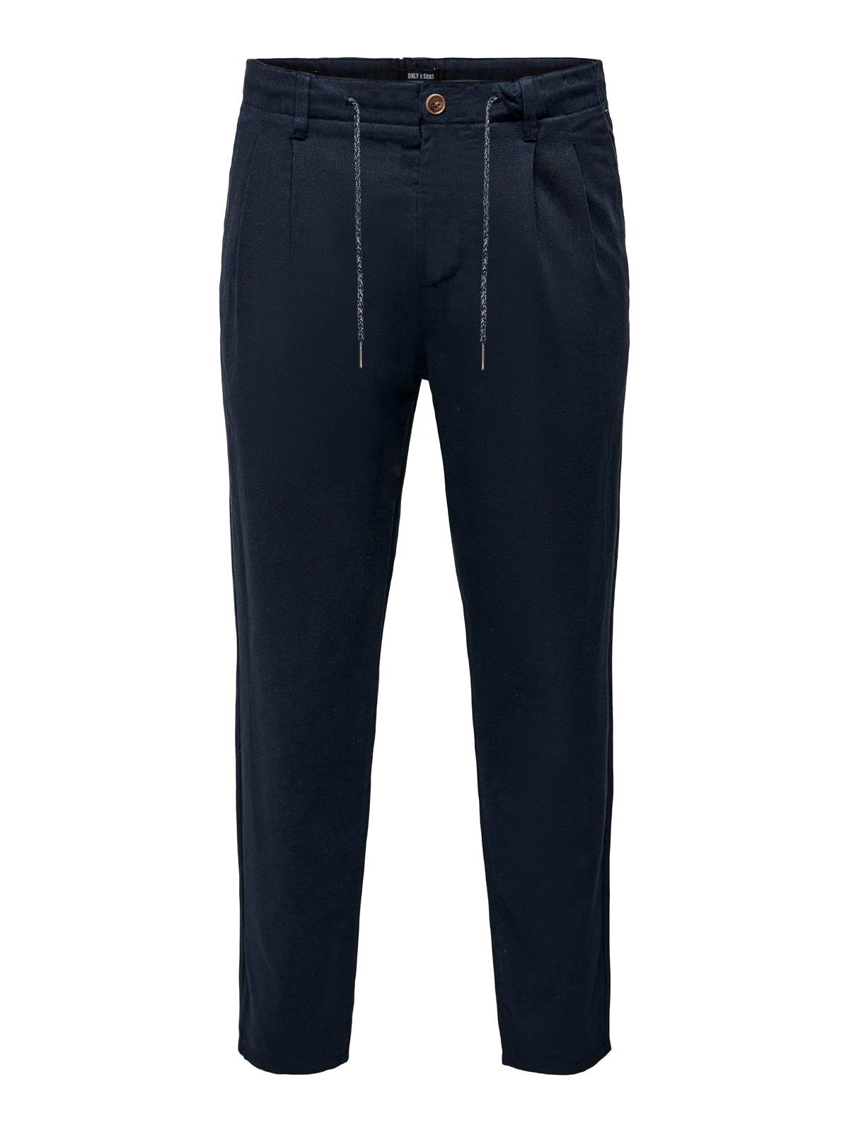 ONSLEO CROP LINEN MIX 0048 PANT DARK NAVY