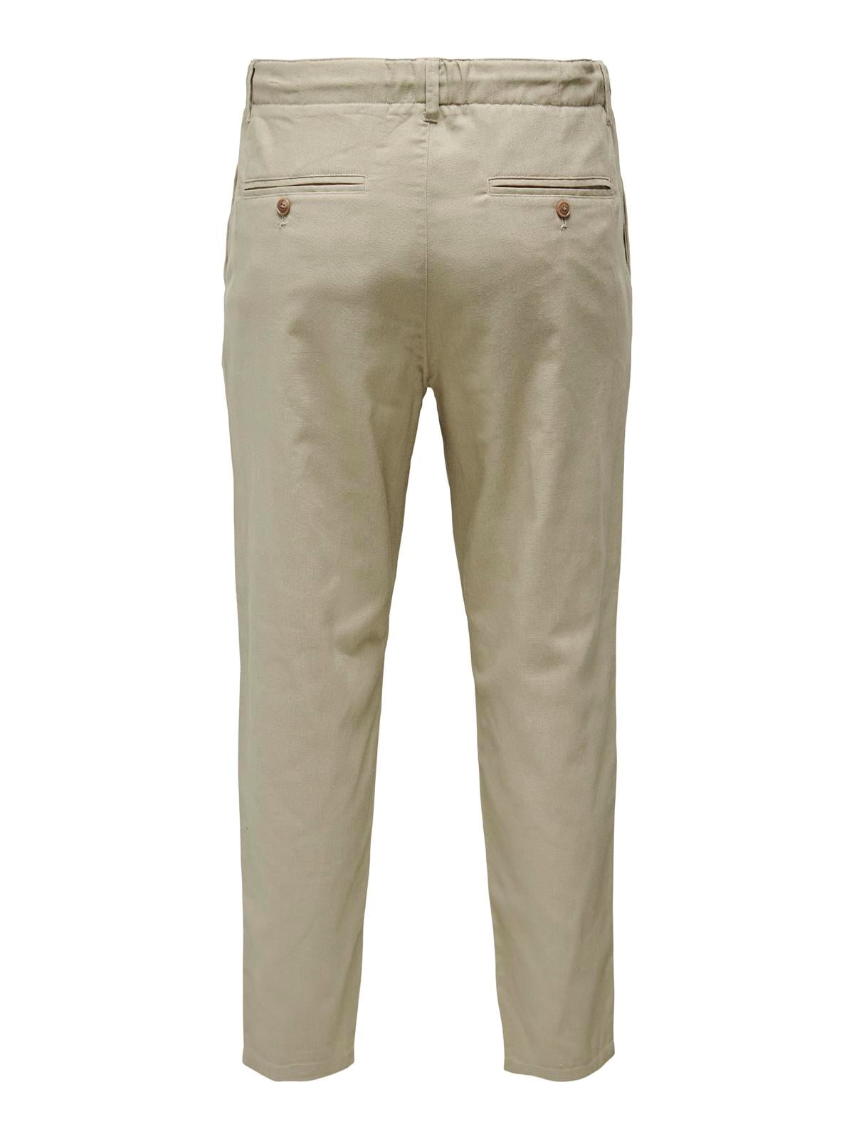 ONSLEO CROP LINEN MIX 0048 PANT Chinchilla