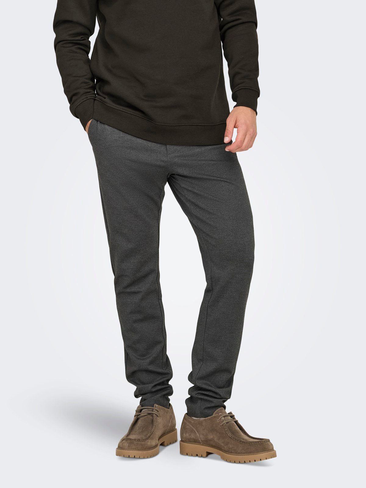 ONSMARK SLIM HERRINGBONE 2911 PANT NOOS Black