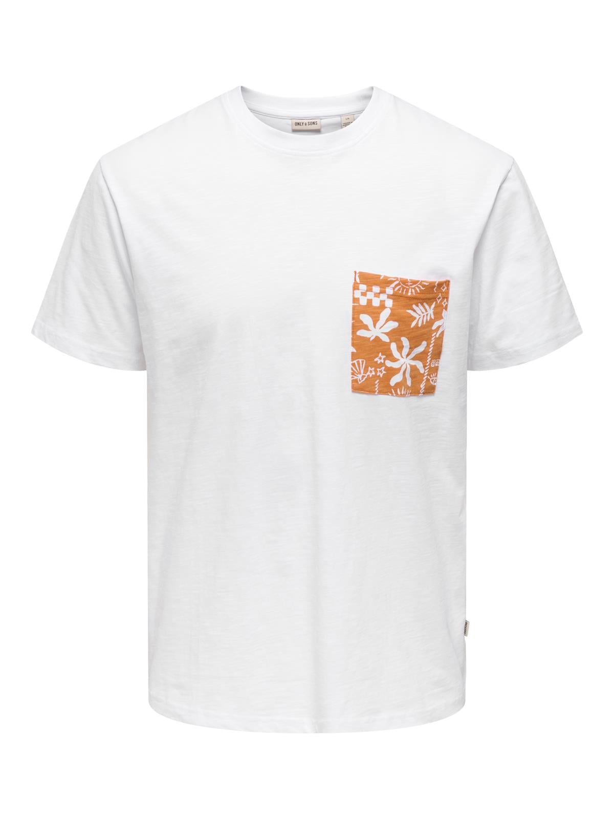 ONSPERRY LIFE REG LEAF SS POCKETTEE Bright White