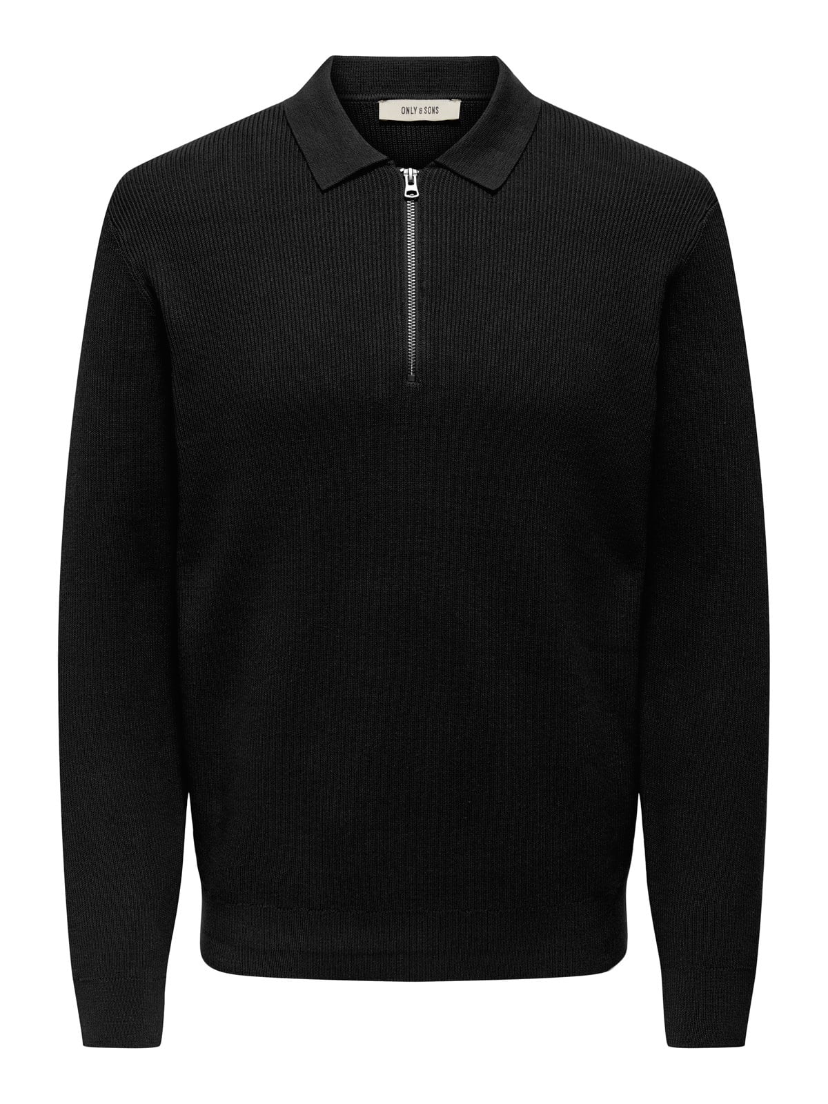 ONSPHIL REG 12 HALF ZIP POLO KNIT Black