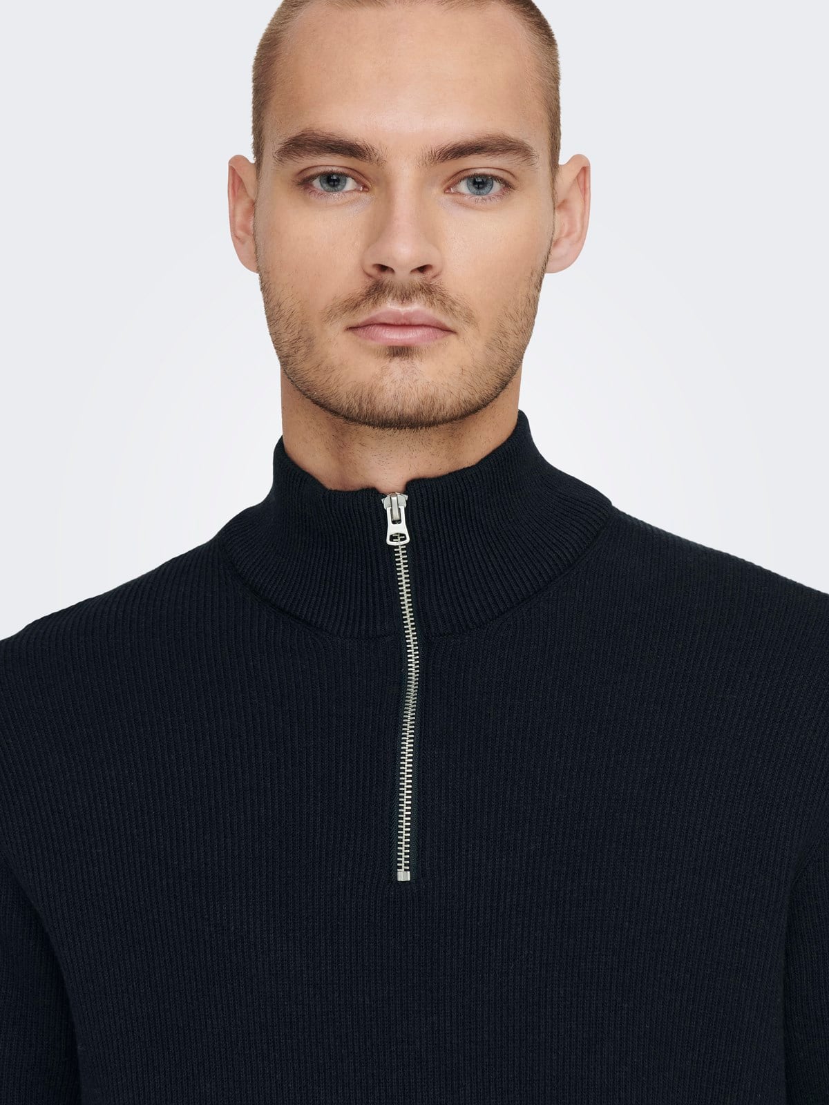 ONSPHIL REG 12 STRUC HALF ZIP KNIT NOOS DARK NAVY