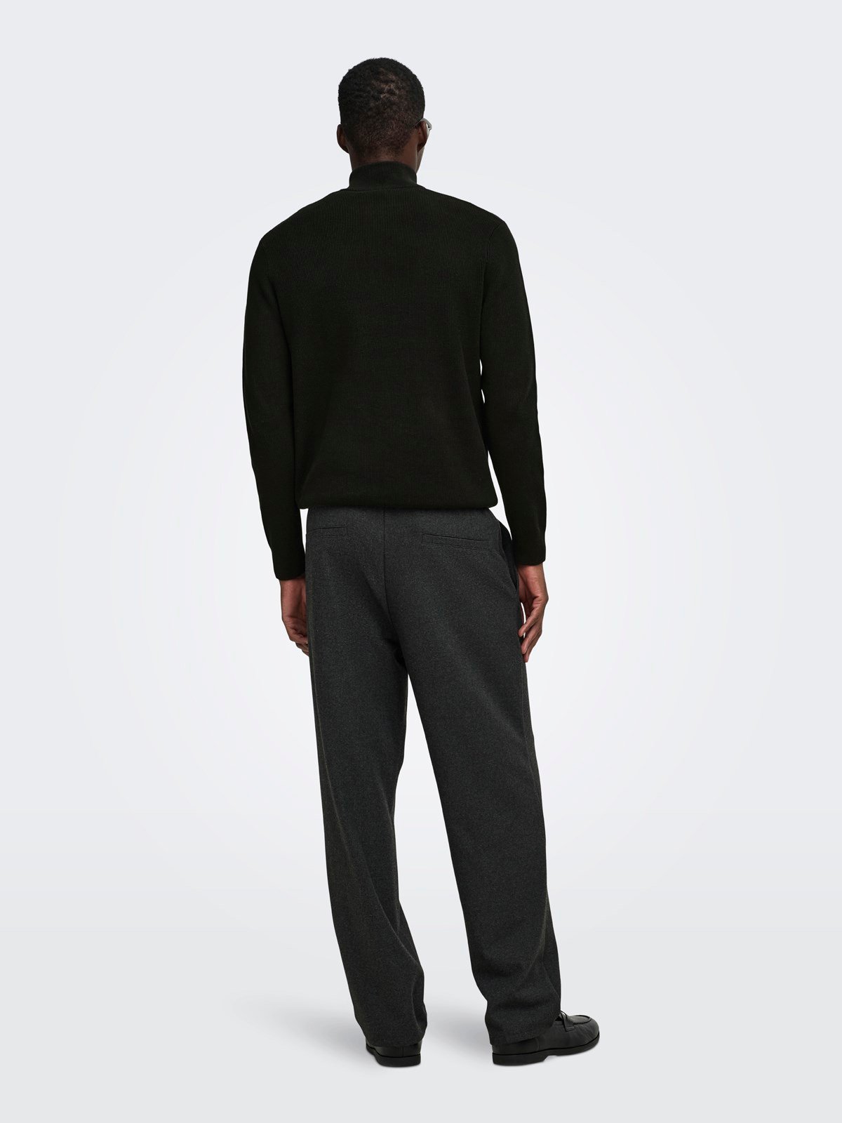 ONSPHIL REG 12 STRUC HALF ZIP KNIT NOOS Black