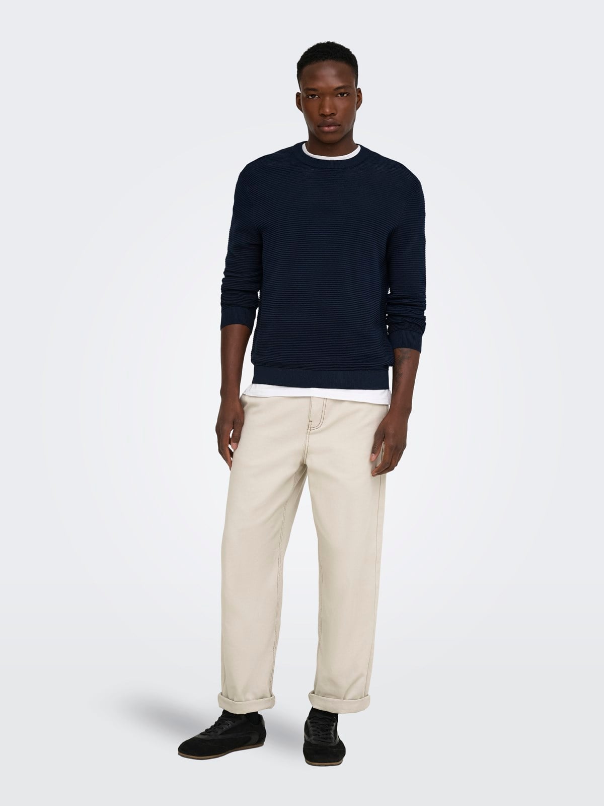 ONSRON REG LS CREW NECK KNIT NOOS Dark Sapphire