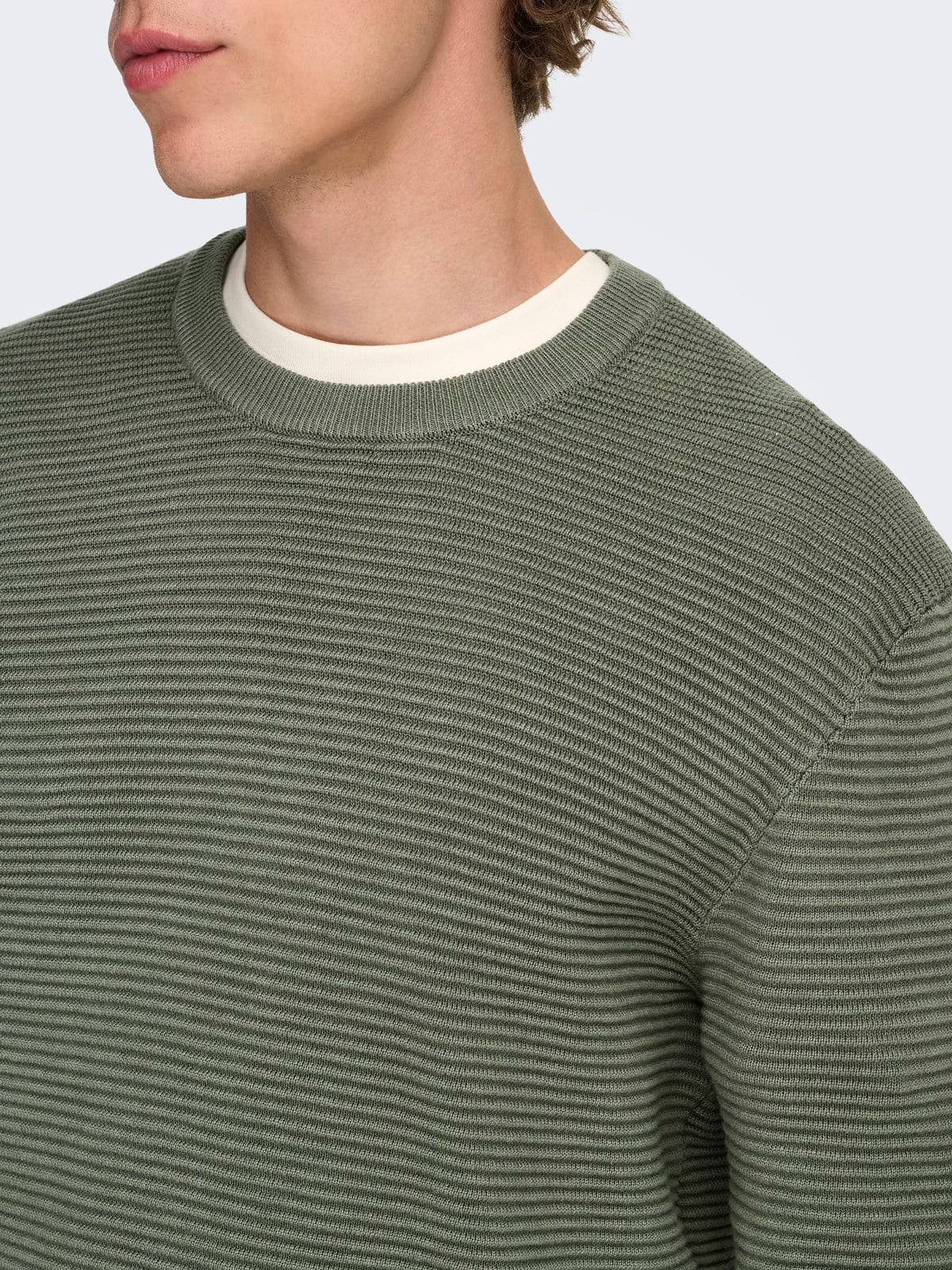 ONSRON REG LS CREW NECK KNIT NOOS Castor Gray
