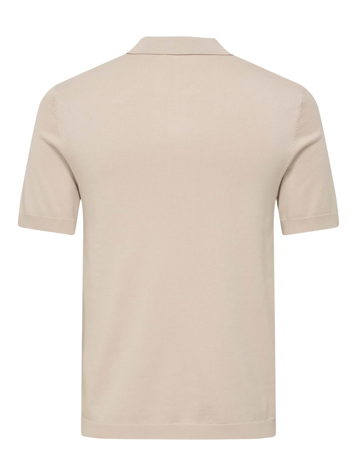 ONSWYLER REG 14 SS POLO KNIT NOOS Silver Lining
