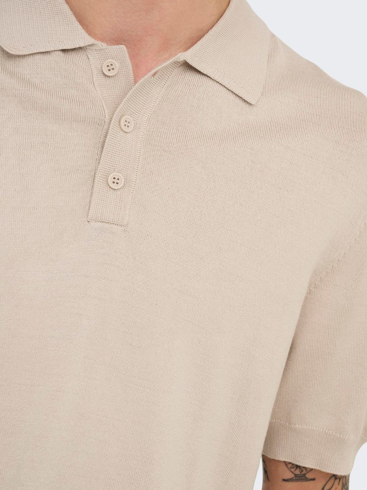 ONSWYLER REG 14 SS POLO KNIT NOOS Silver Lining