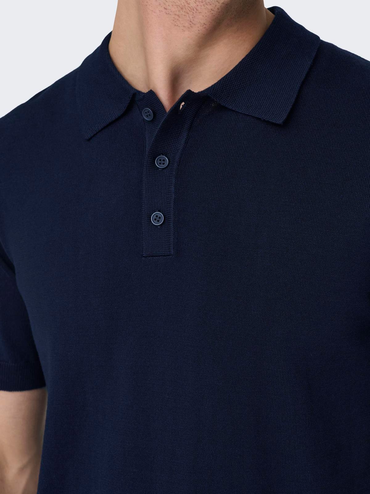 ONSWYLER REG 14 SS POLO KNIT NOOS DARK NAVY
