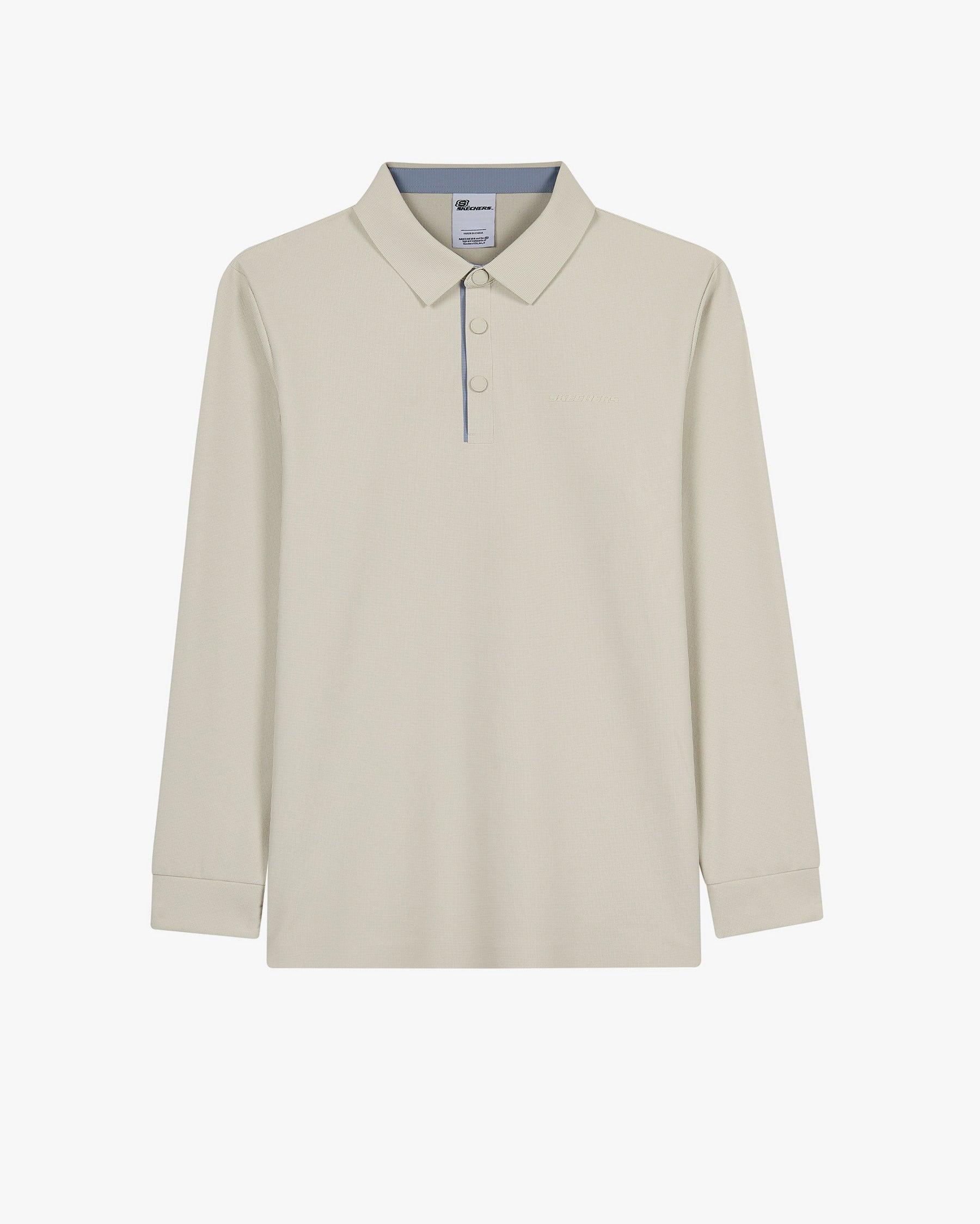 Skechers M Long Sleeve Waffle Polo Bej