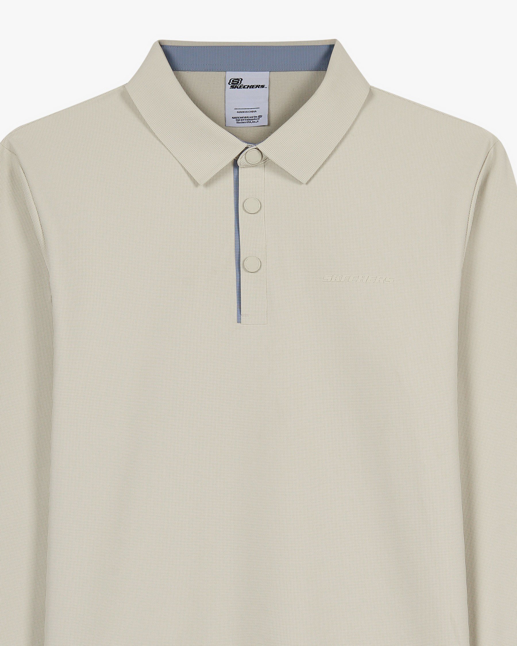 Skechers M Long Sleeve Waffle Polo Bej