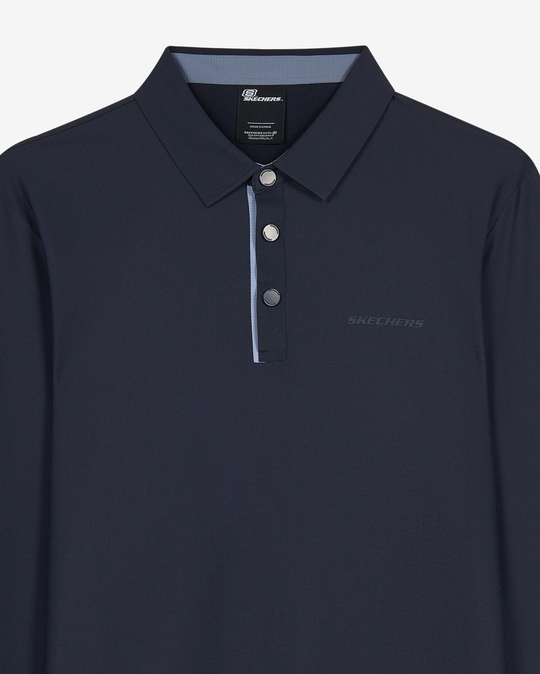 Skechers M Long Sleeve Waffle Polo Lacivert