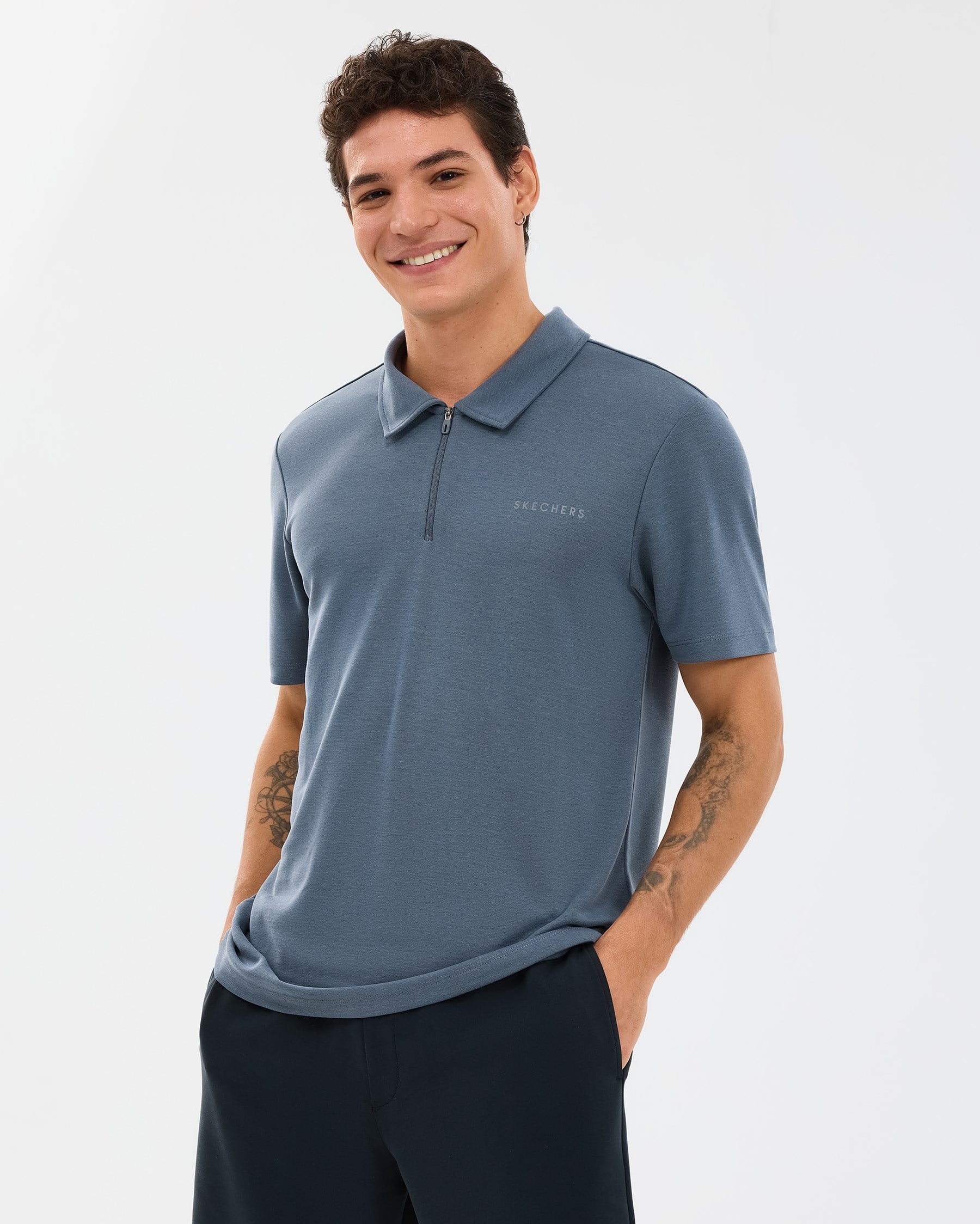 Skechers M Soft Touch Pique Polo Gray