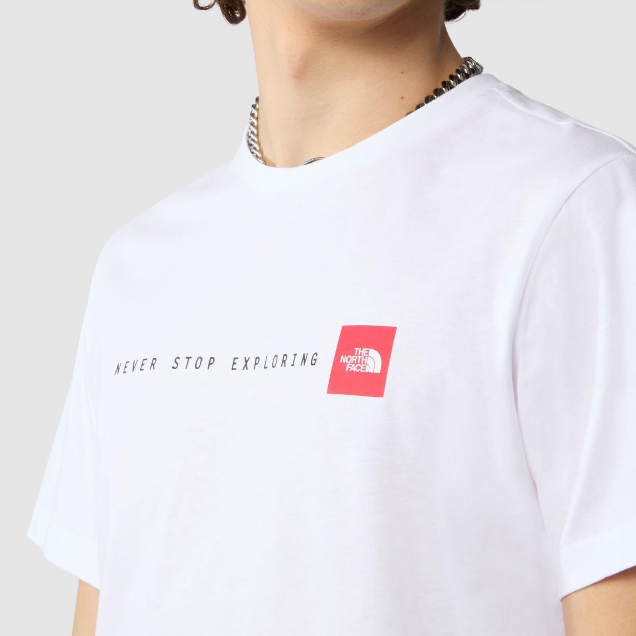 M S/S NEVER STOP EXPLORING TEE White