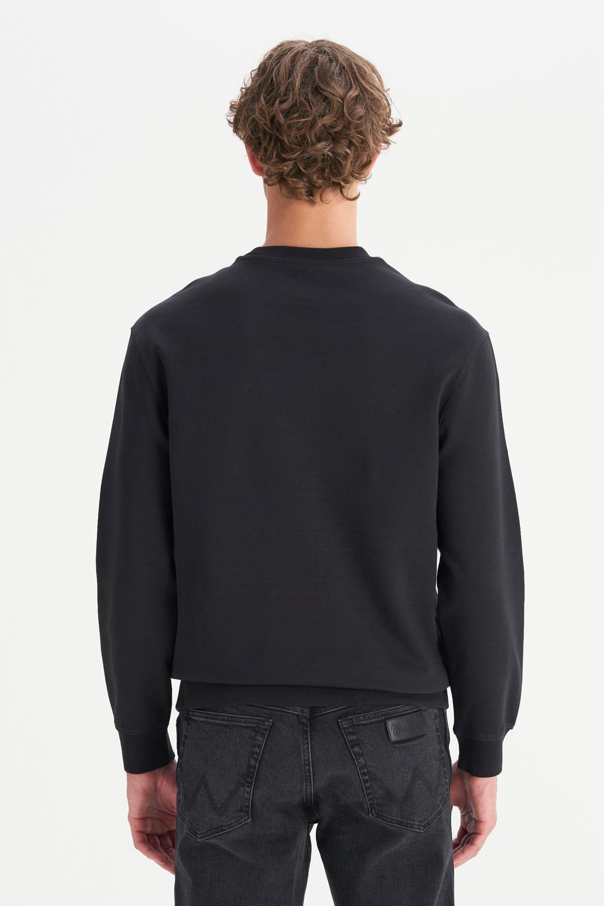 Erkek Patch Logo Sweatshirt Black