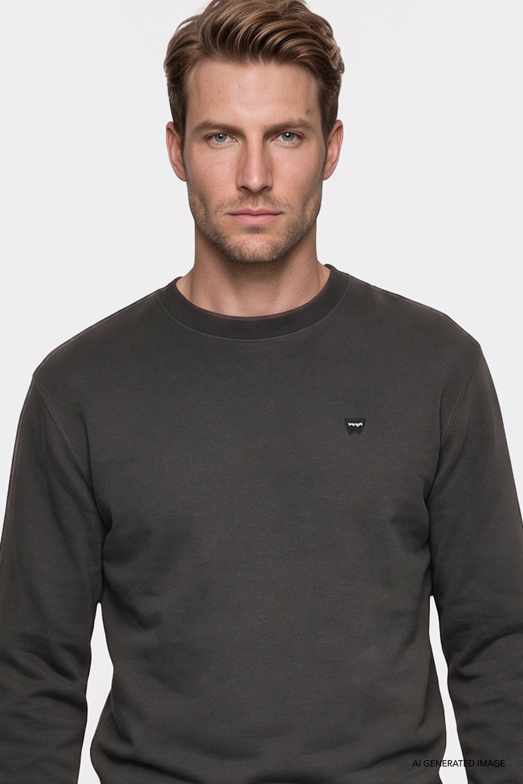 Erkek Patch Logo Sweatshirt FadedBlack