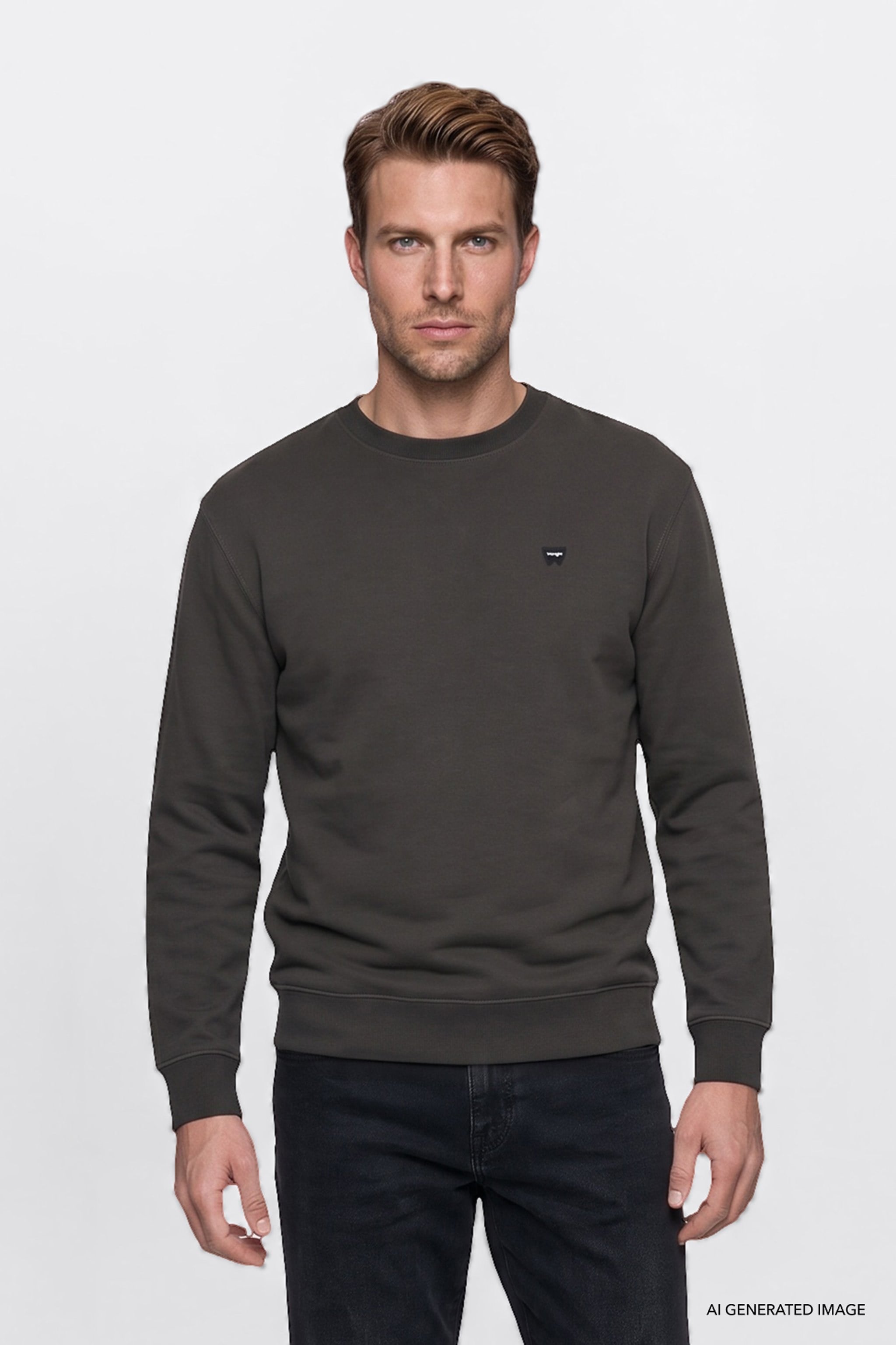 Erkek Patch Logo Sweatshirt FadedBlack