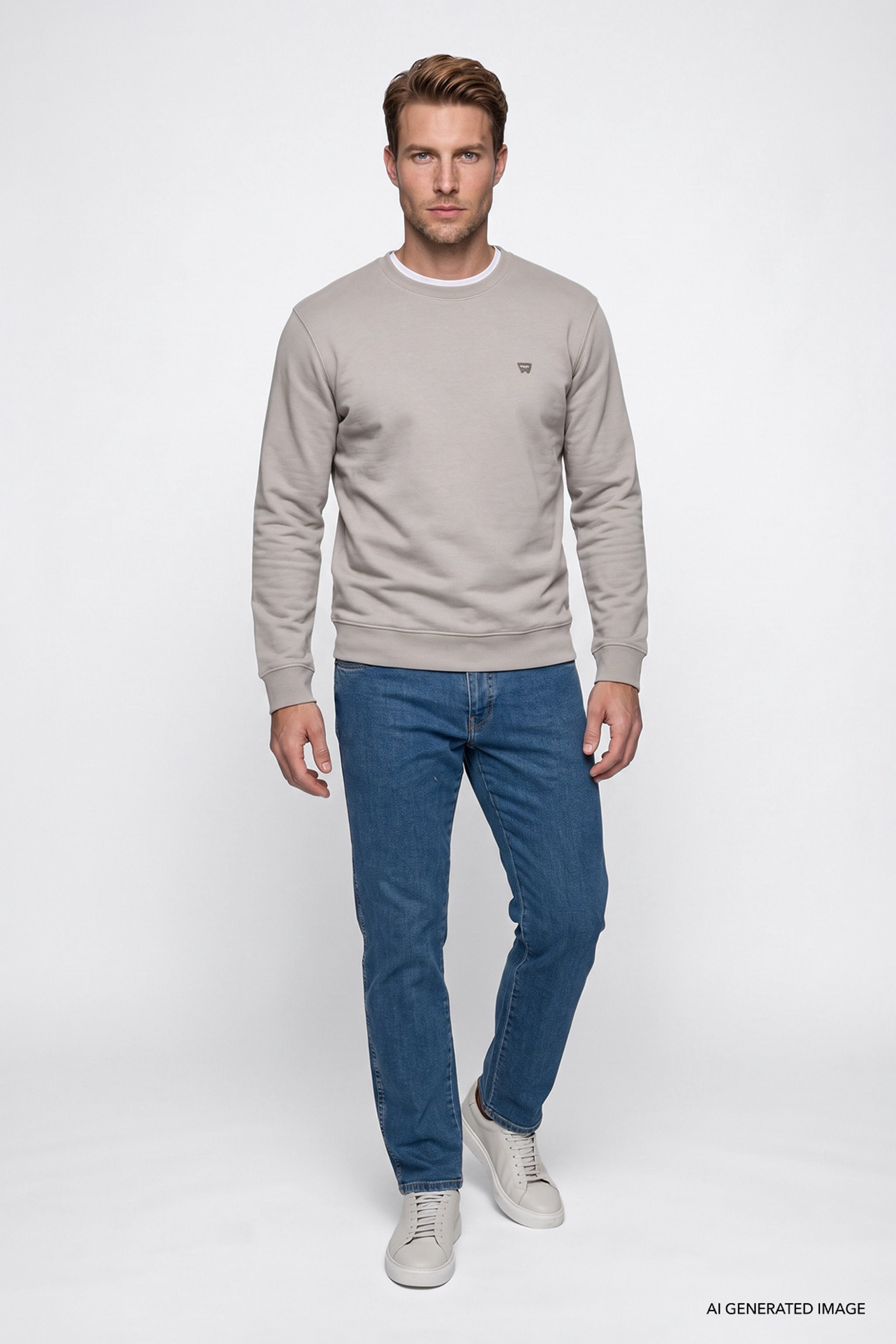 Erkek Patch Logo Sweatshirt Tea Leaf