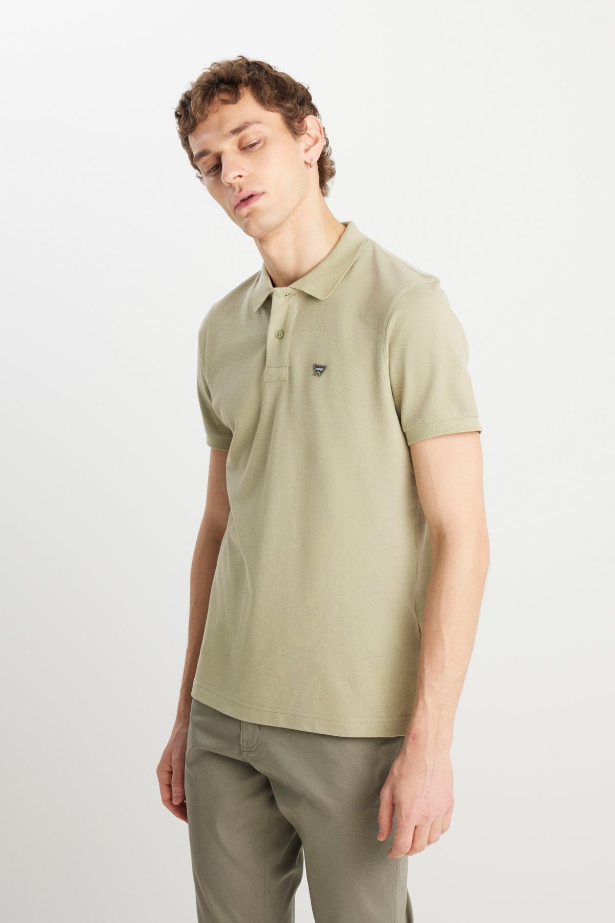 Erkek Regular Fit Polo T-shirt Tea Leaf