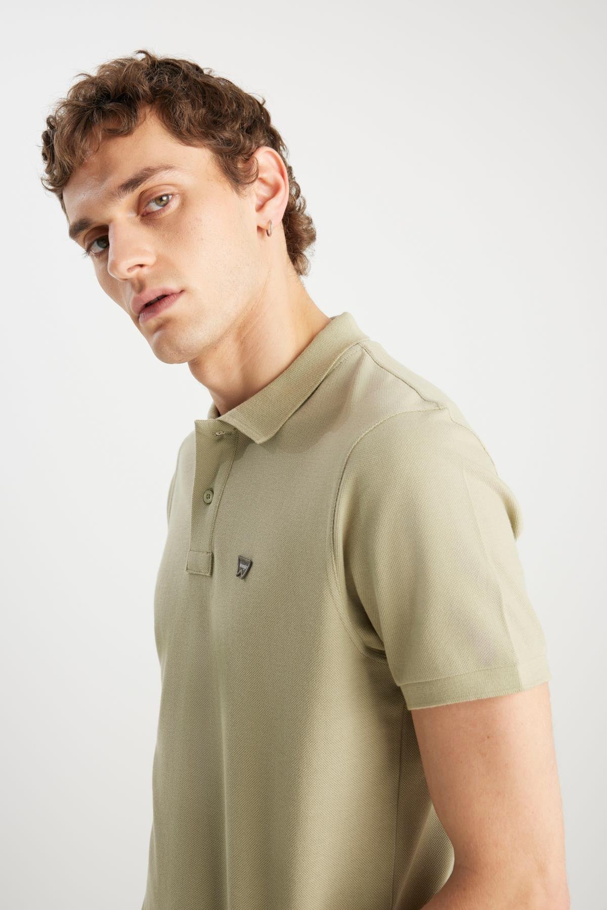 Erkek Regular Fit Polo T-shirt Tea Leaf