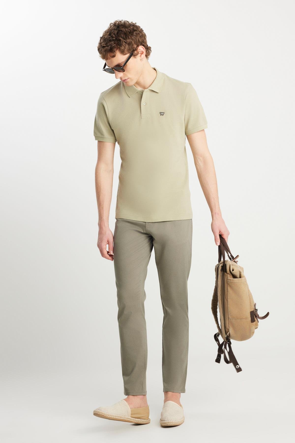 Erkek Regular Fit Polo T-shirt Tea Leaf