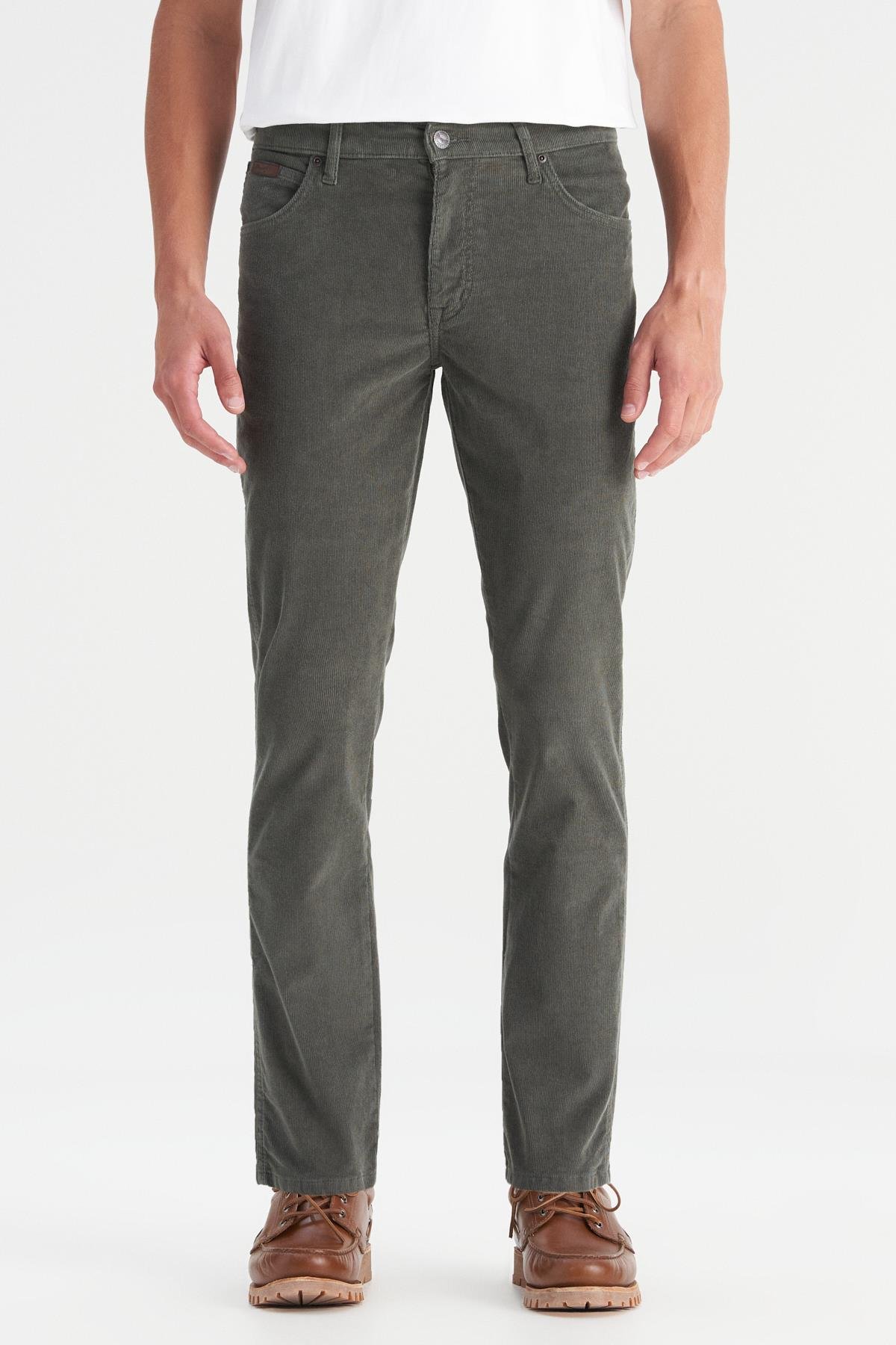 Erkek Texas Slim Kadife Pantolon Green