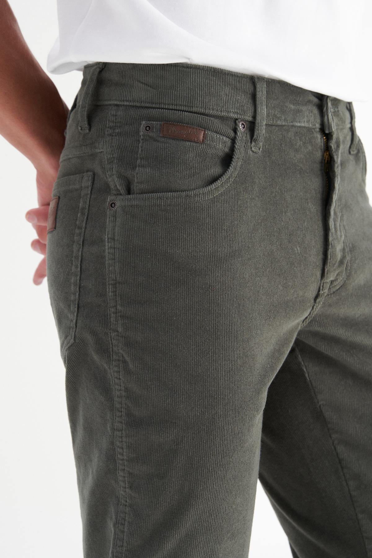 Erkek Texas Slim Kadife Pantolon Green