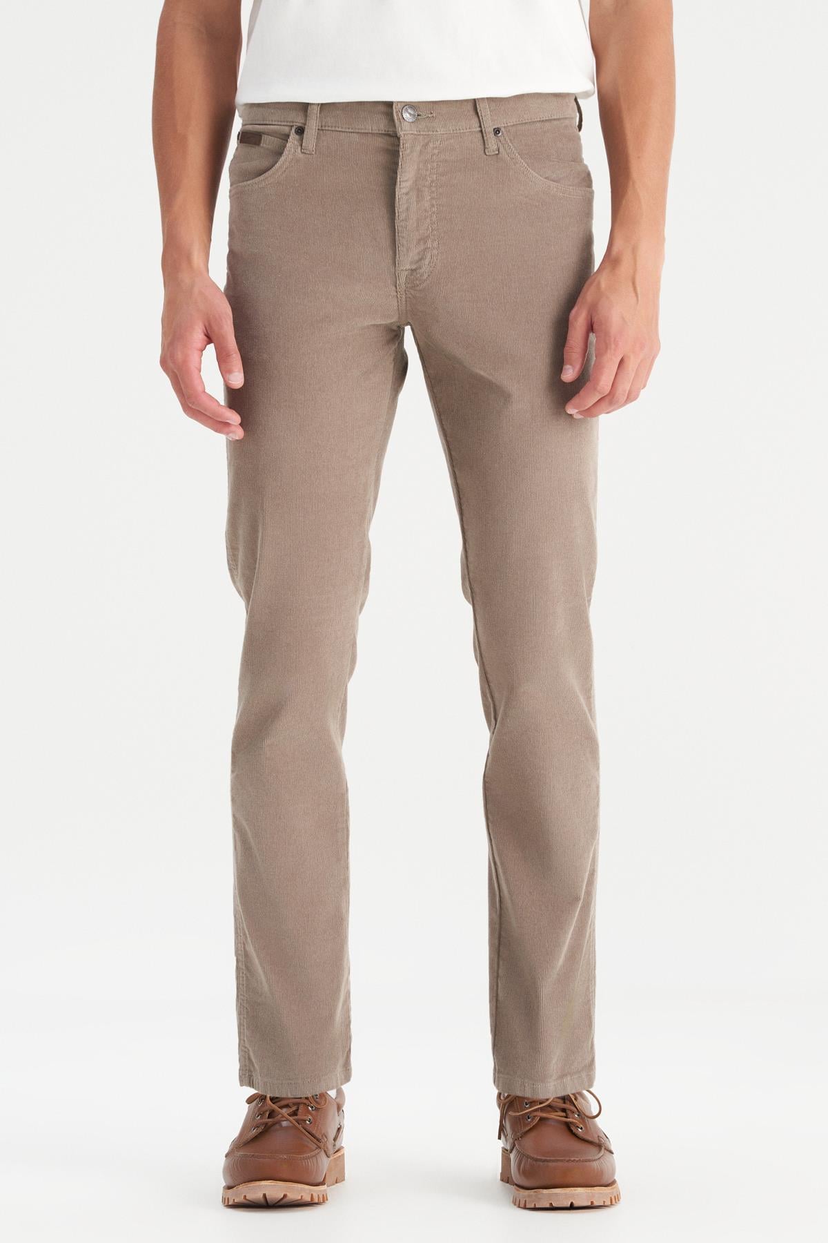 Erkek Texas Slim Kadife Pantolon Brown