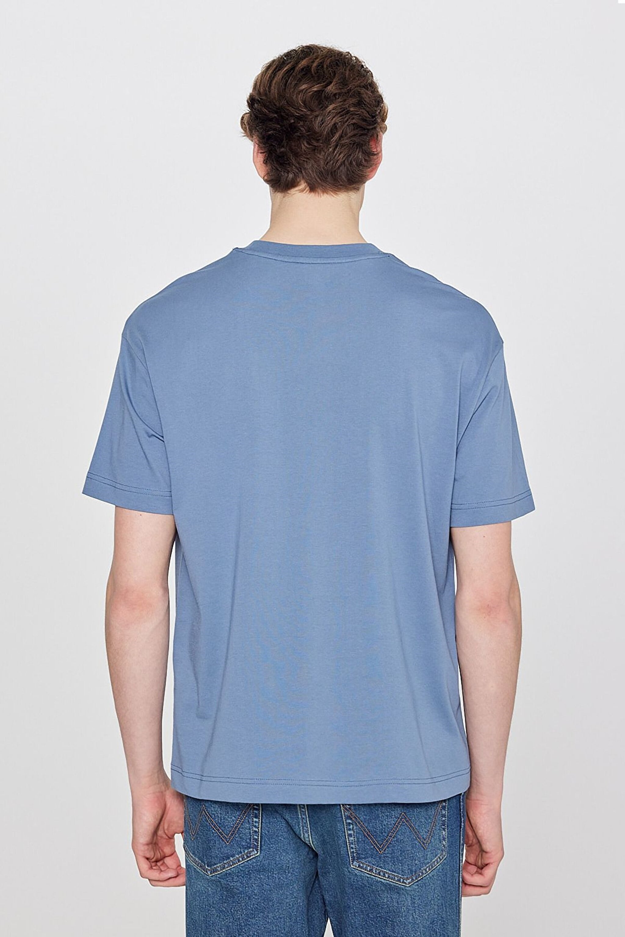 Small Logo Bisiklet Yaka T-shirt Dusty Blue